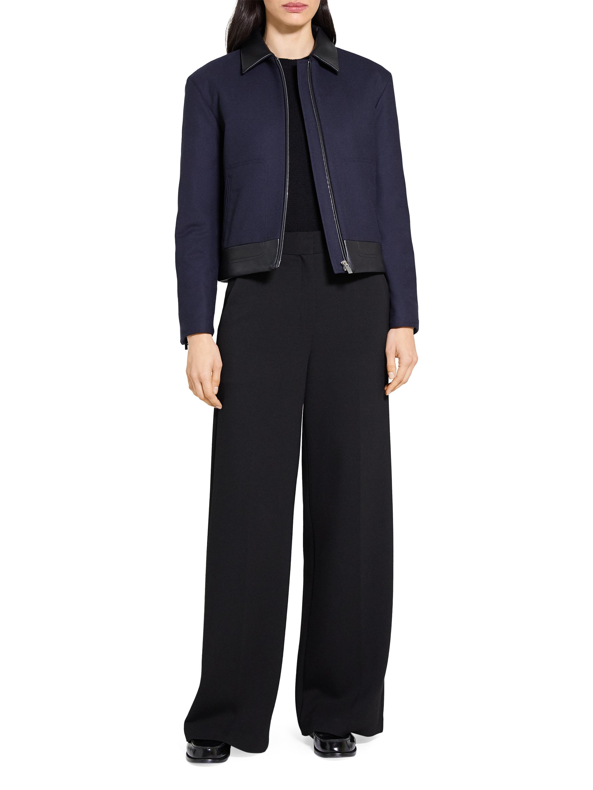 Theory Boxy Zip-Front Wool-Blend Jacket | Saks Fifth Avenue