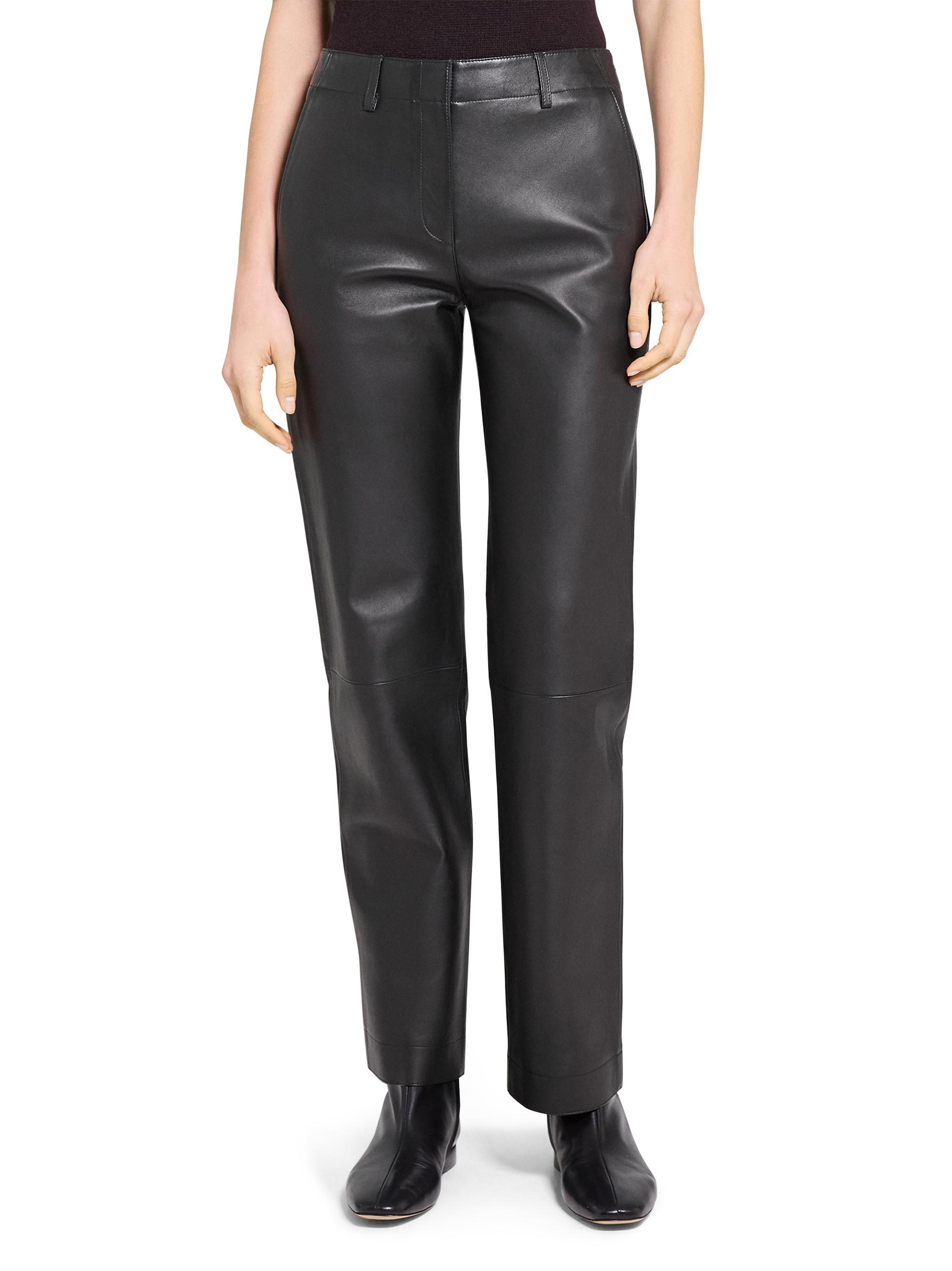 Theory Straight Classic Leather Pants | Saks Fifth Avenue