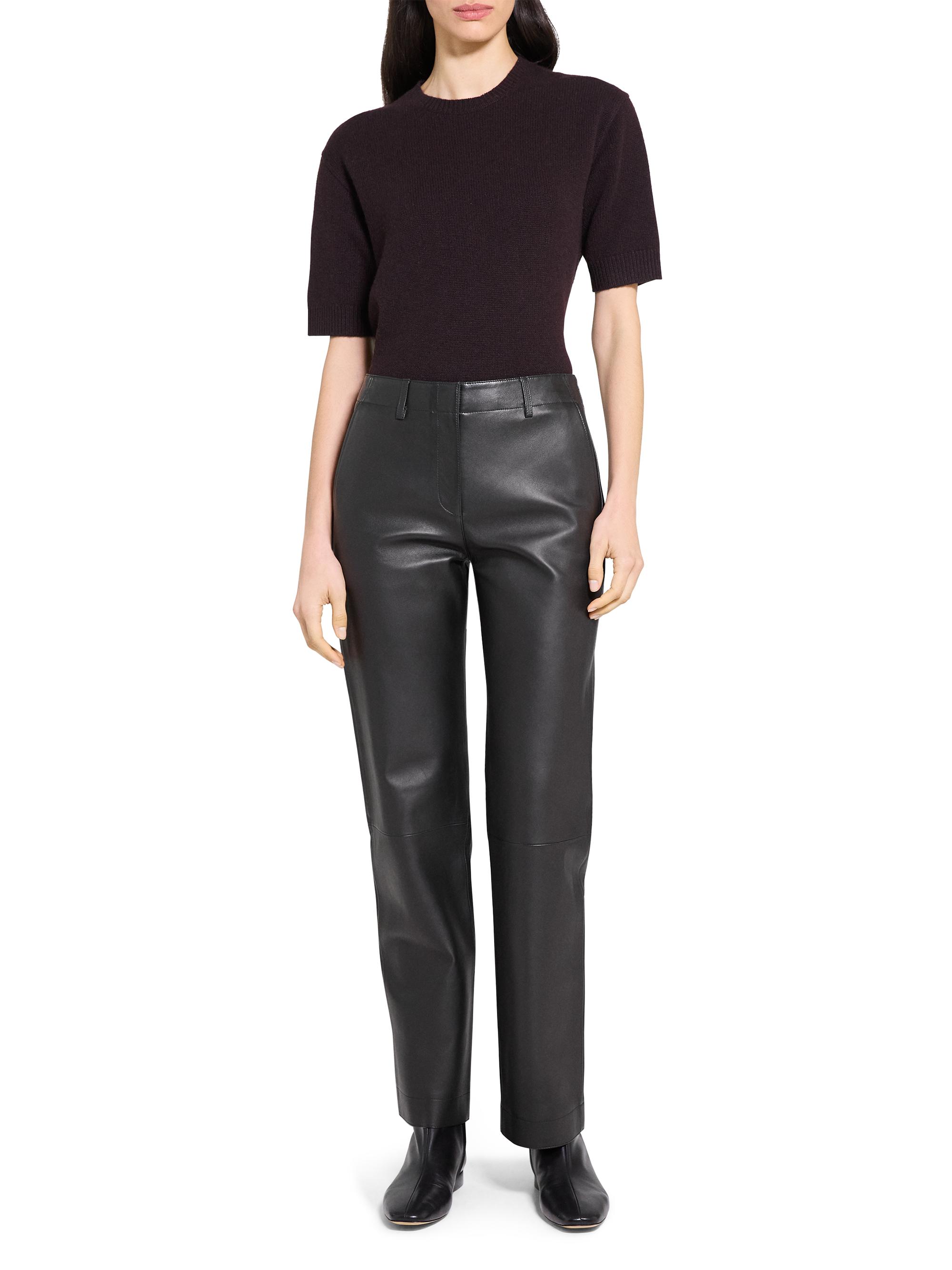Theory Straight Classic Leather Pants | Saks Fifth Avenue