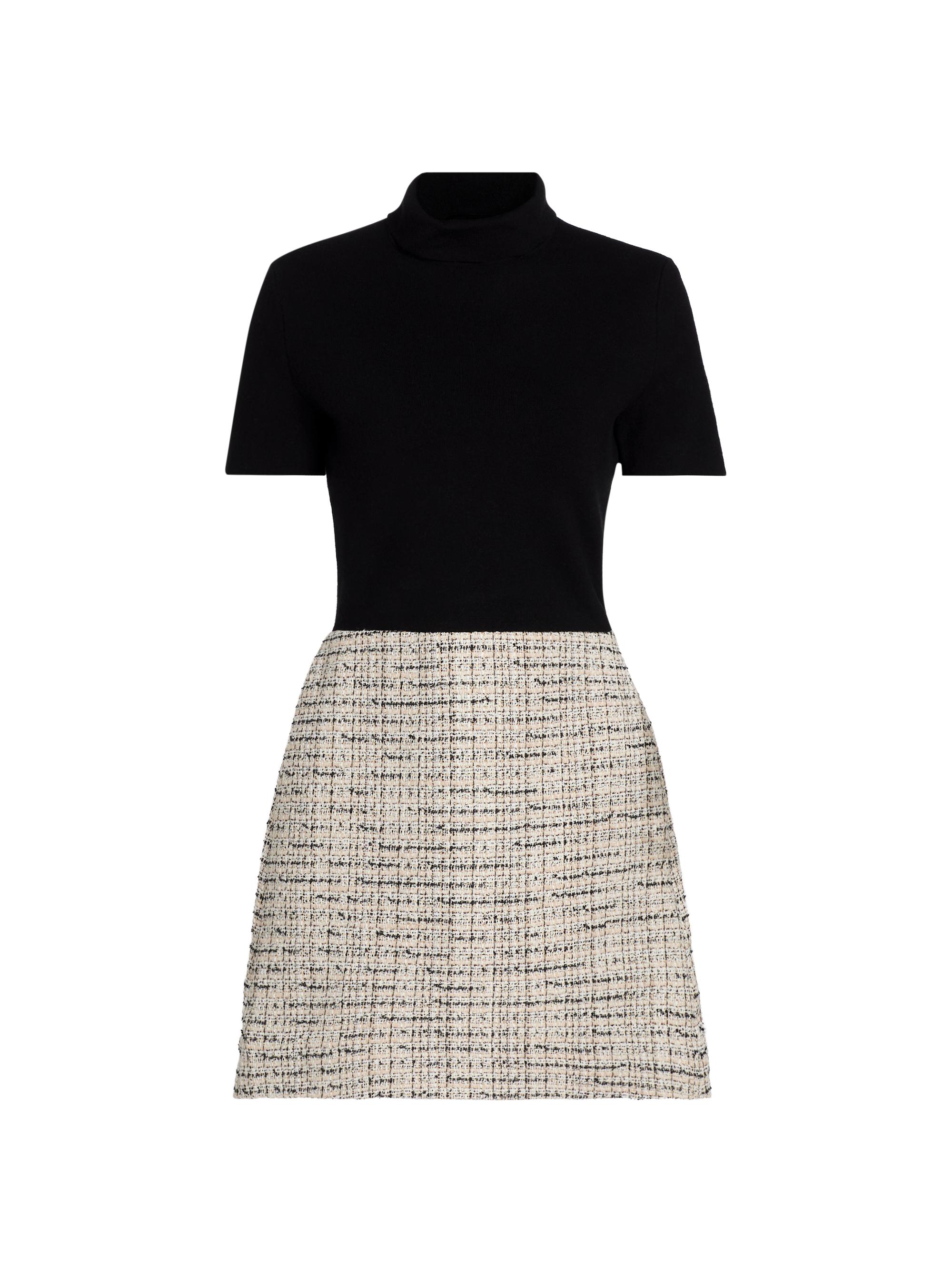 Theory Women's Mixed-Media Turtleneck Minidress - Black Multi