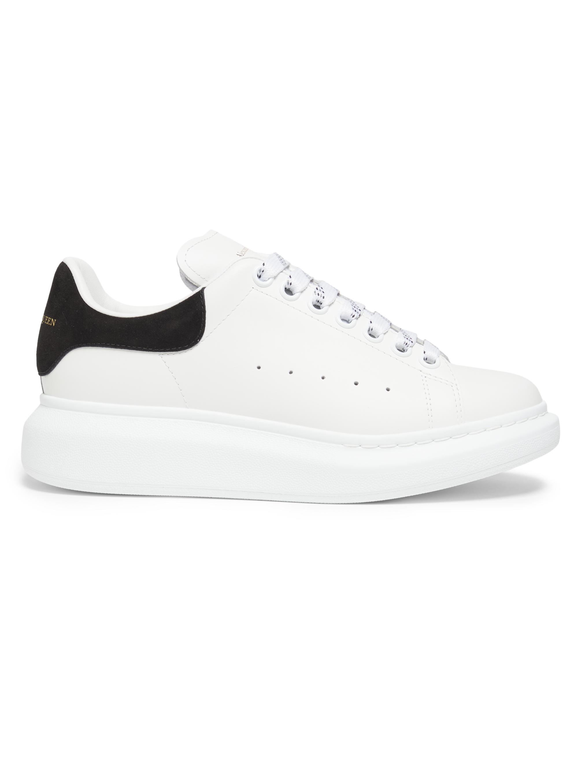 McQueen Women's Leather Low-Top Sneakers - White Black