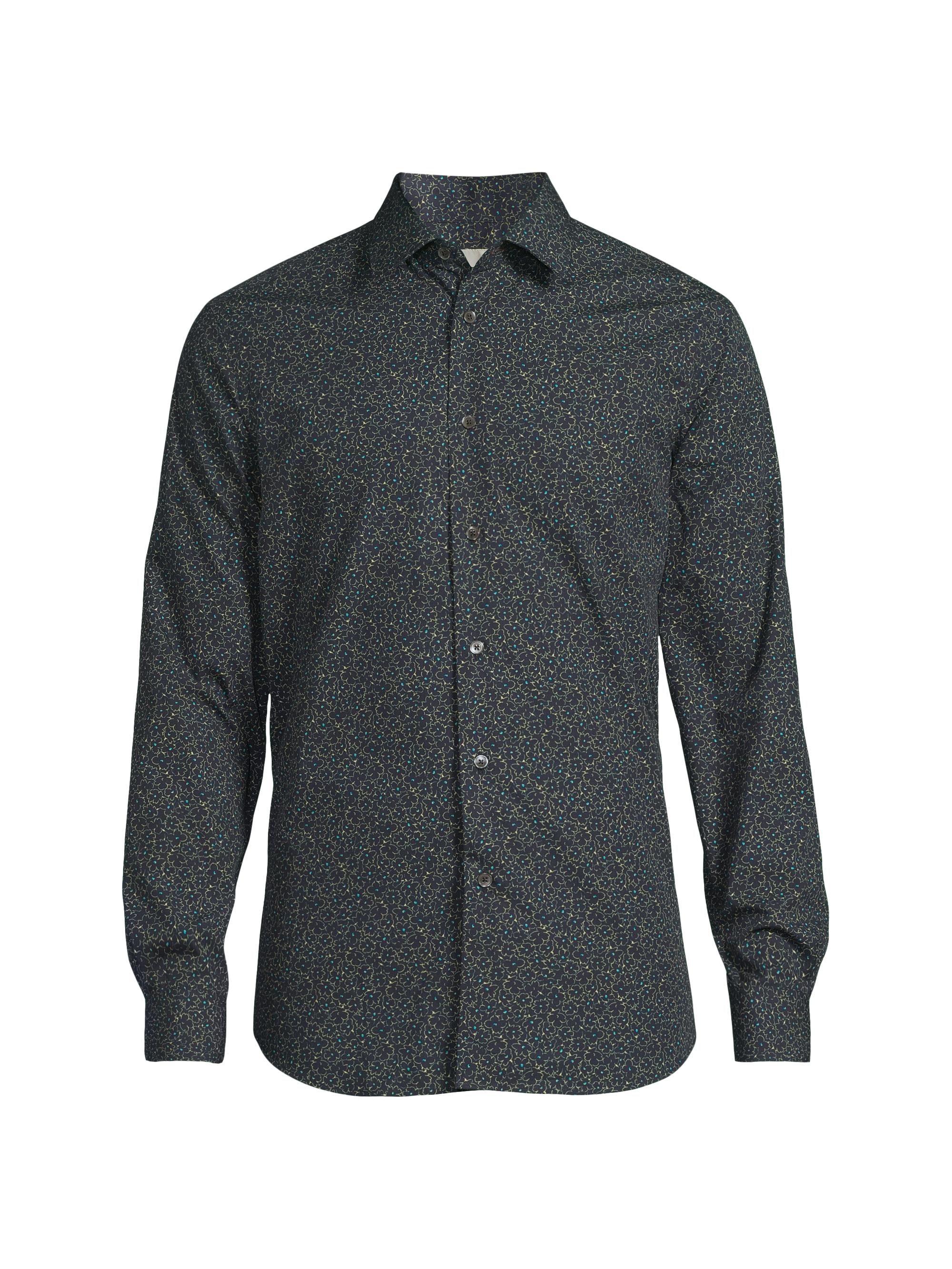 Paul Smith Men's Floral Cotton Tailored Button-Front Shirt - Navy