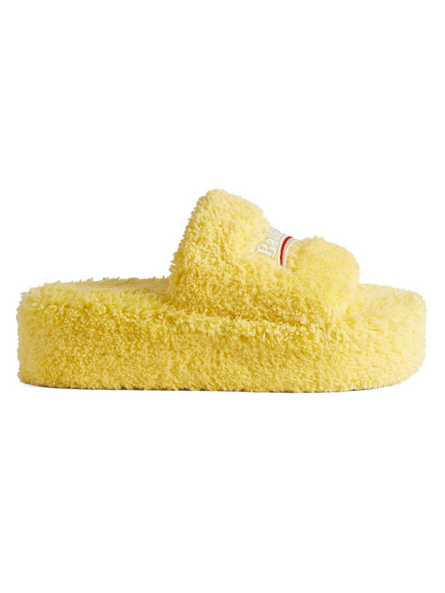 Balenciaga Furry Platform Sandals | Saks Fifth Avenue