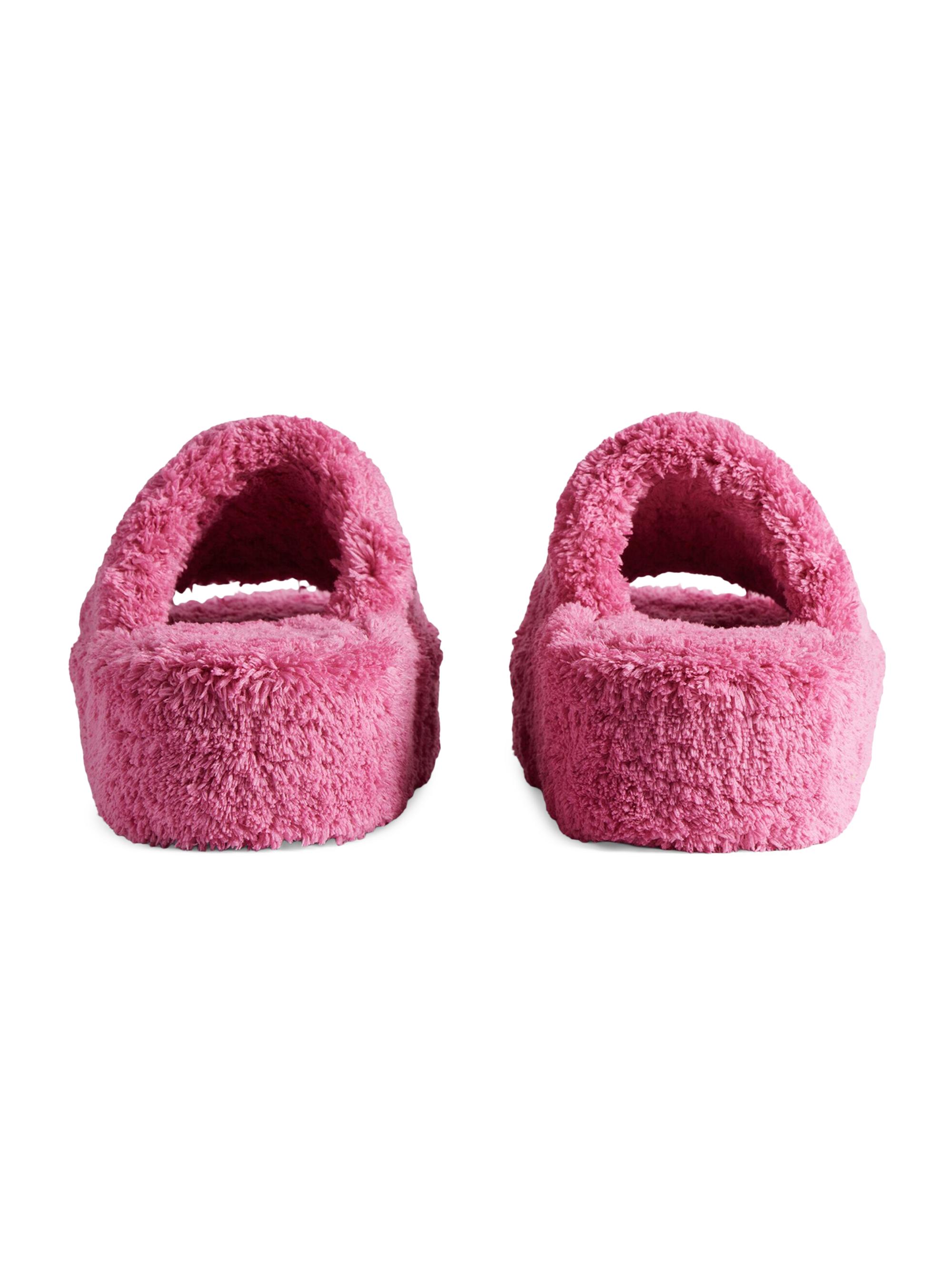 バレンシアガ　Balenciaga FURRY プラットフォーム サンダル ホワイト の ウィメンズ Furry プラットフォーム サンダル