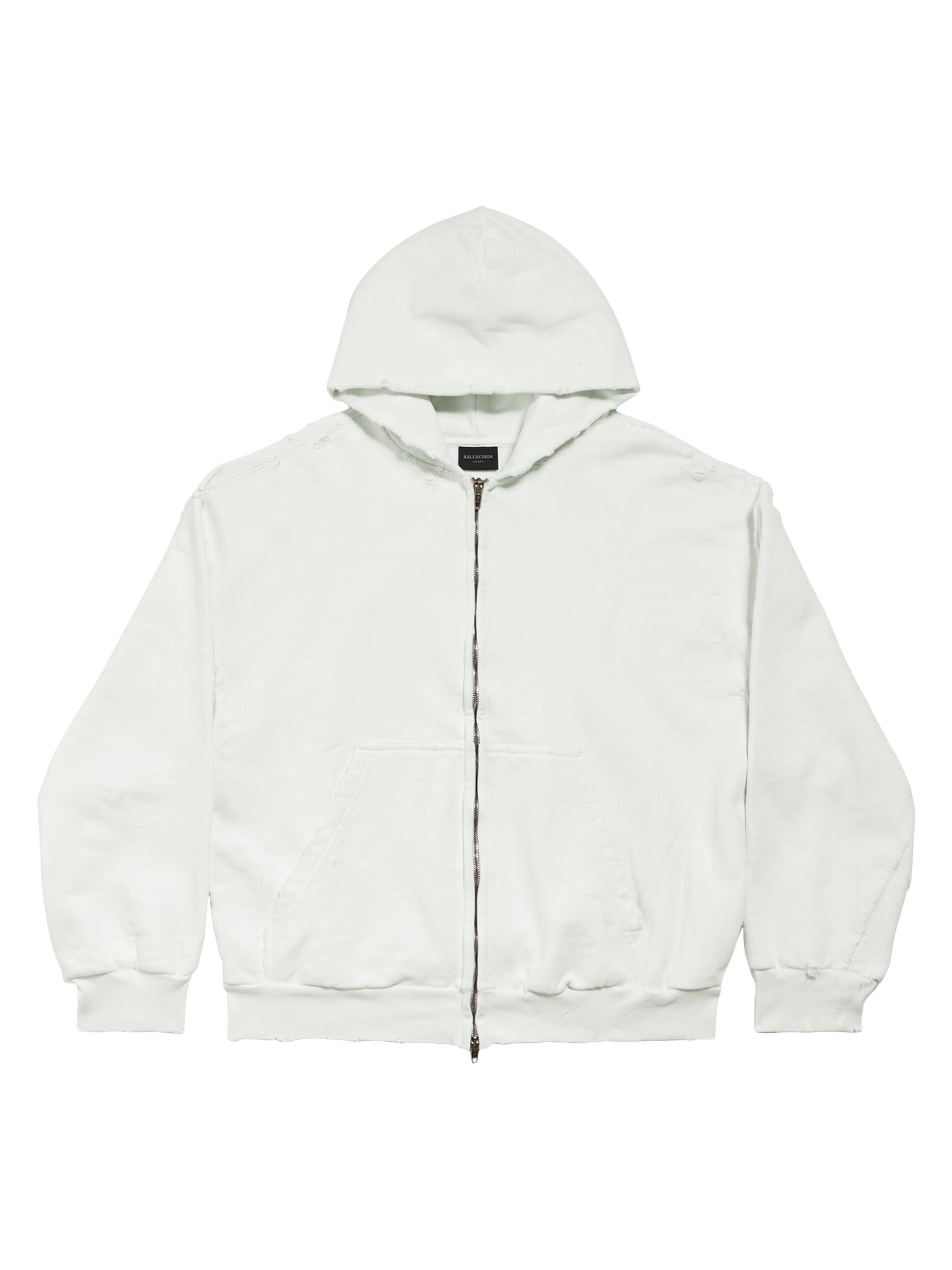 Balenciaga Men's Agaicnelab Zip-Up Regular Fit Hoodie - White