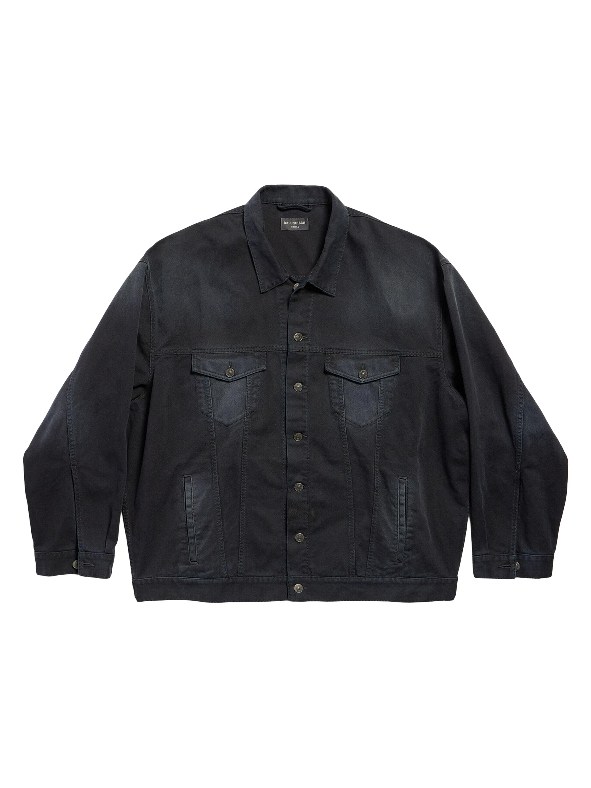 Balenciaga Metal BB Stencil Oversized Jacket - Black