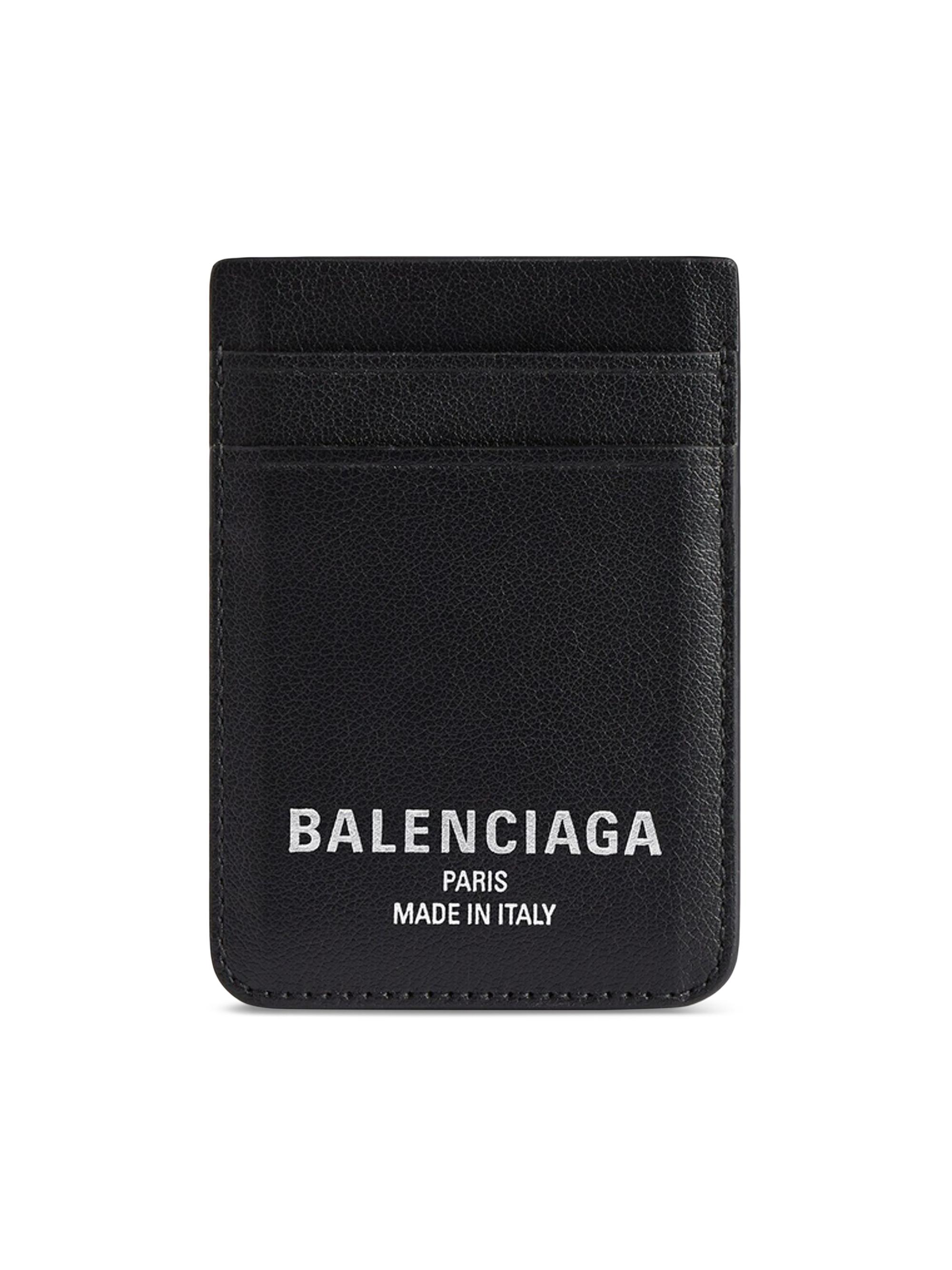 Balenciaga Men's Credit Magnet Card Holder - Black