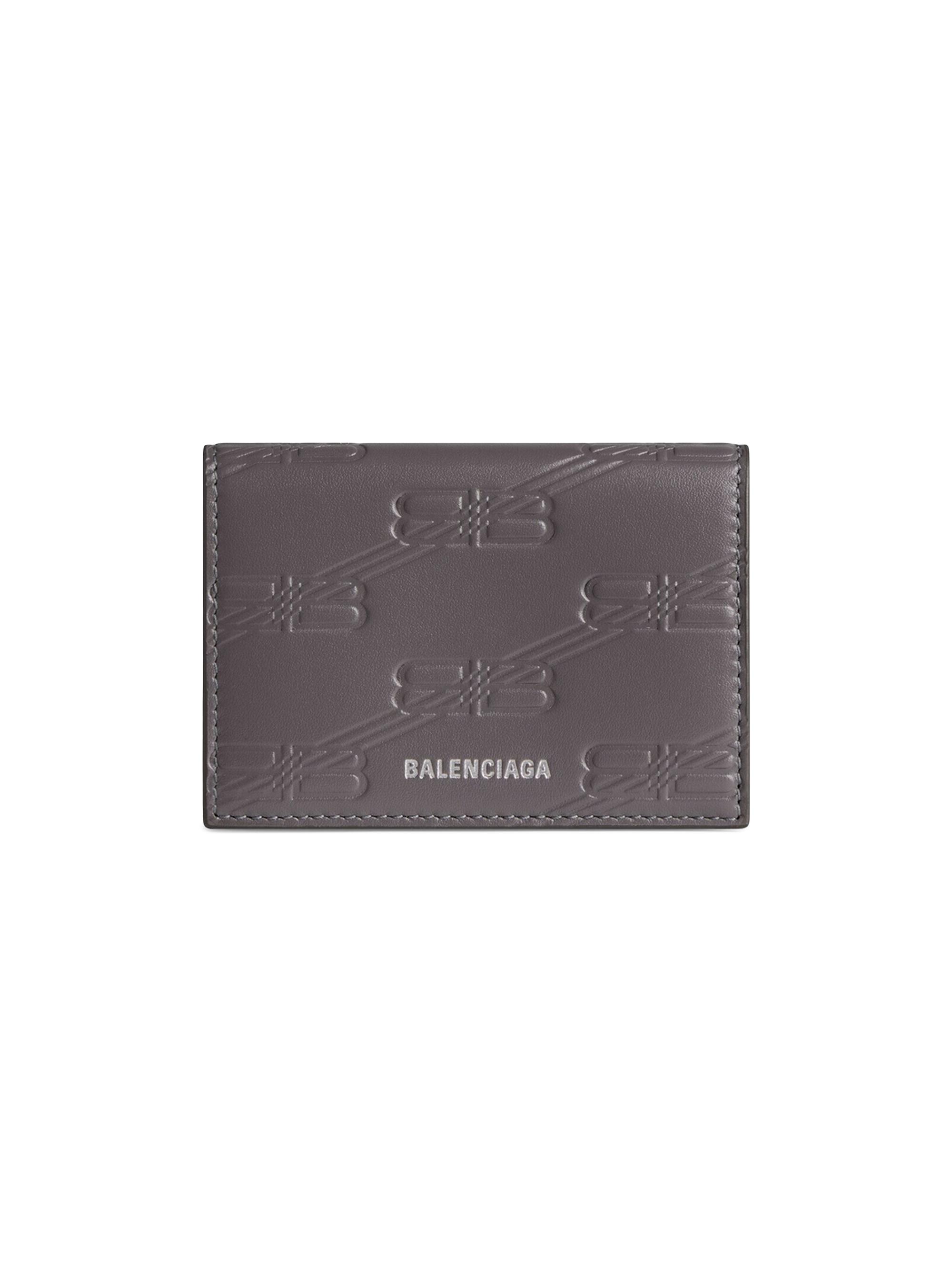 Balenciaga Men's Embossed Monogram Mini Wallet Box - Dark Grey