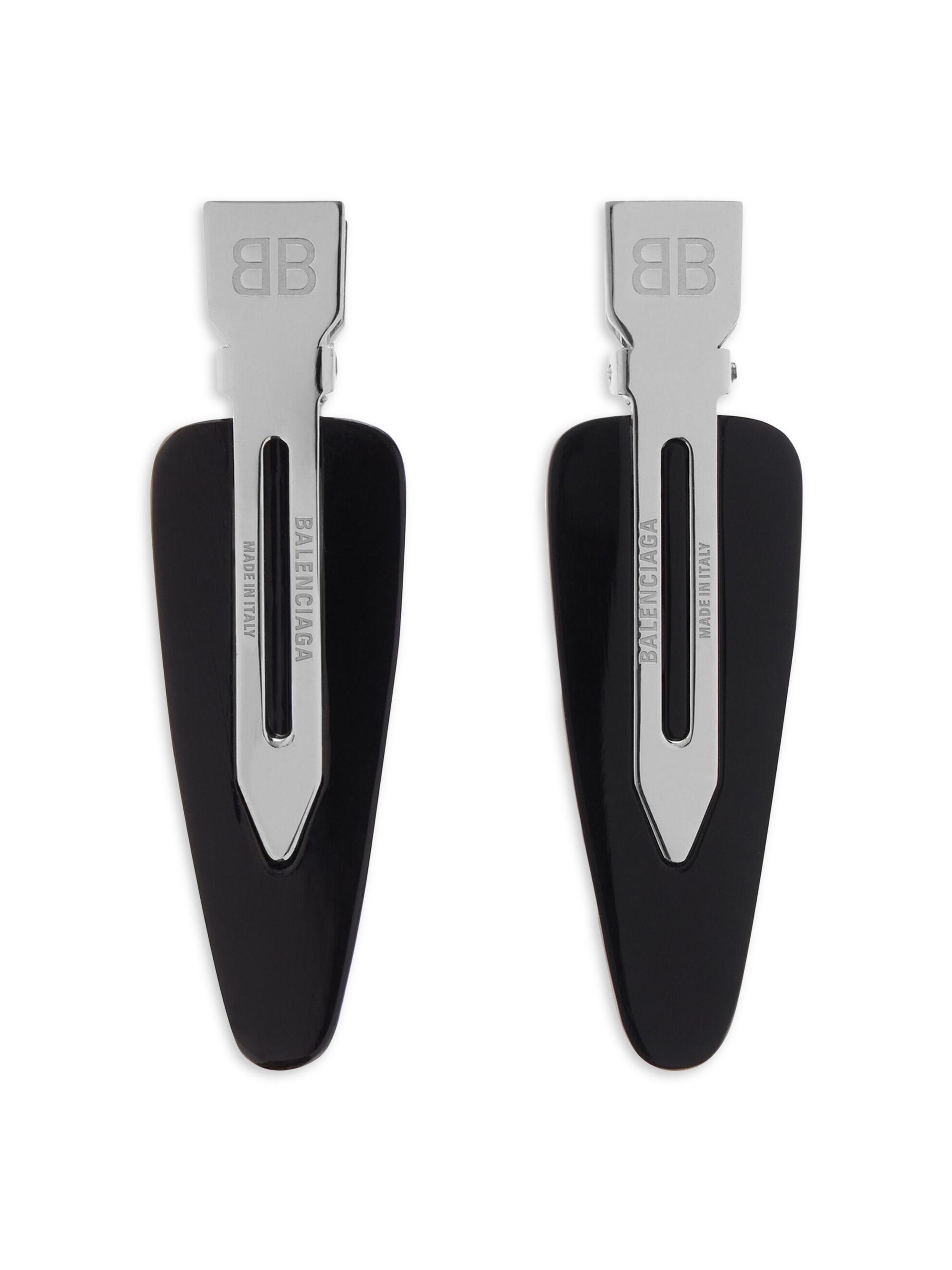 Balenciaga Women's Salon BB Clip Set - Silver Black