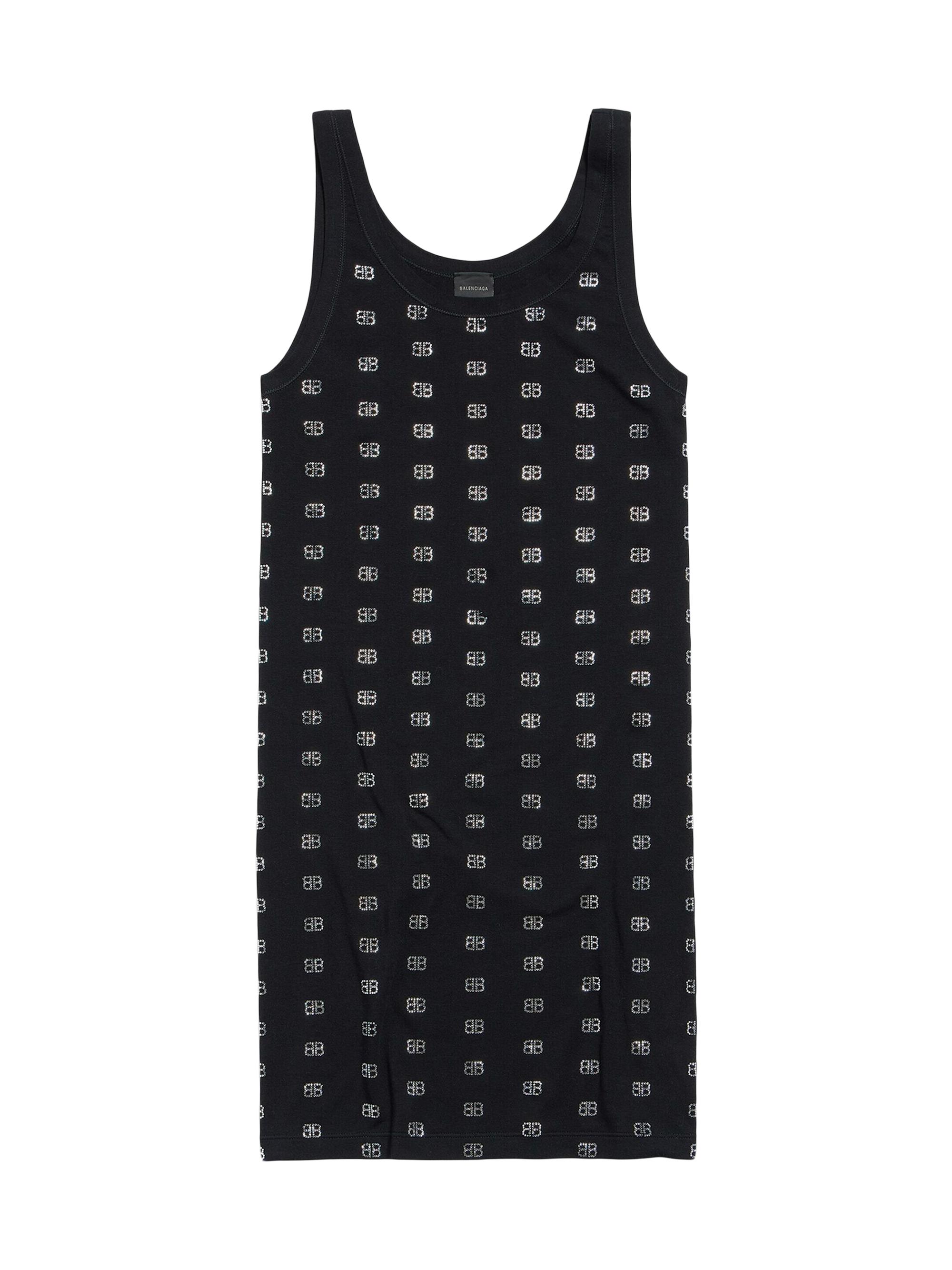 Balenciaga Women's BB Strass Tank Top Mini Dress - Black