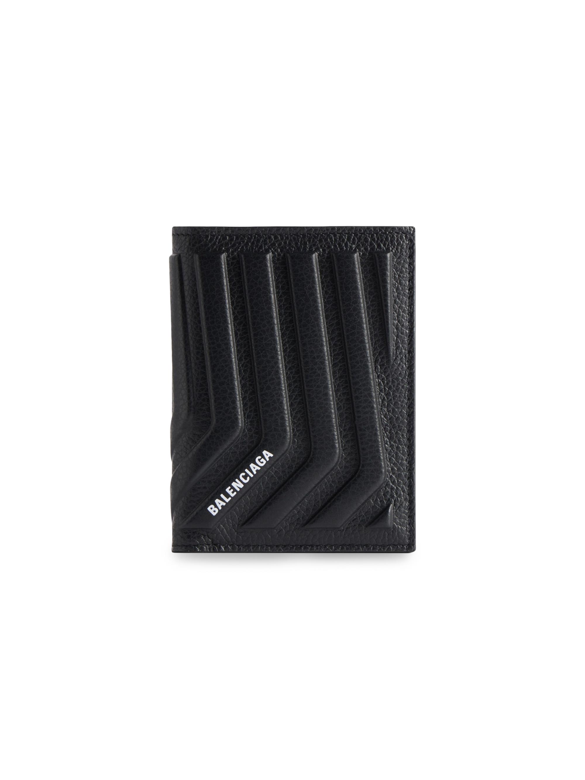 Balenciaga Men's Car Vertical Bifold Wallet - Black