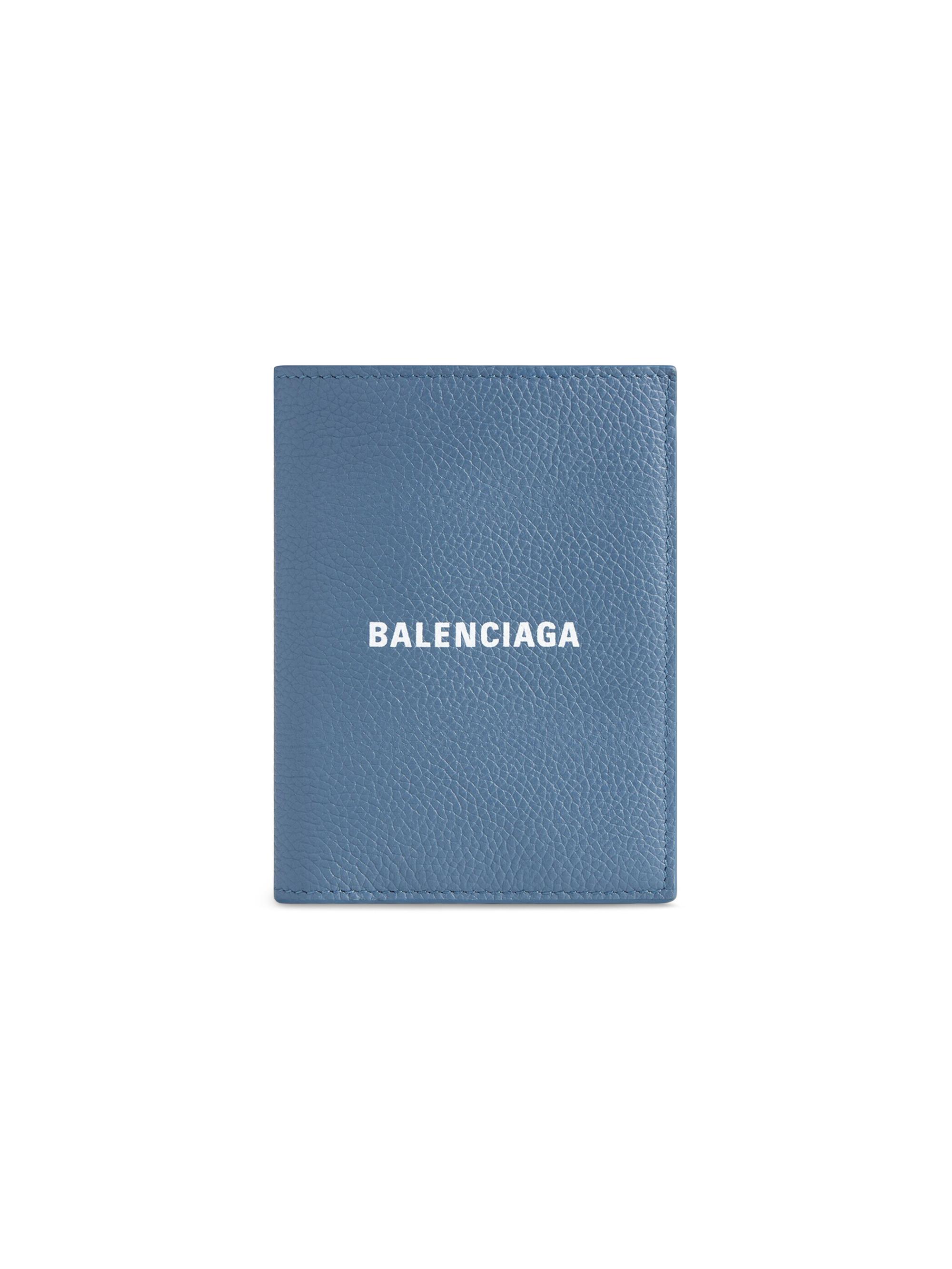 Balenciaga Men's Cash Vertical Bifolded Wallet - Blue