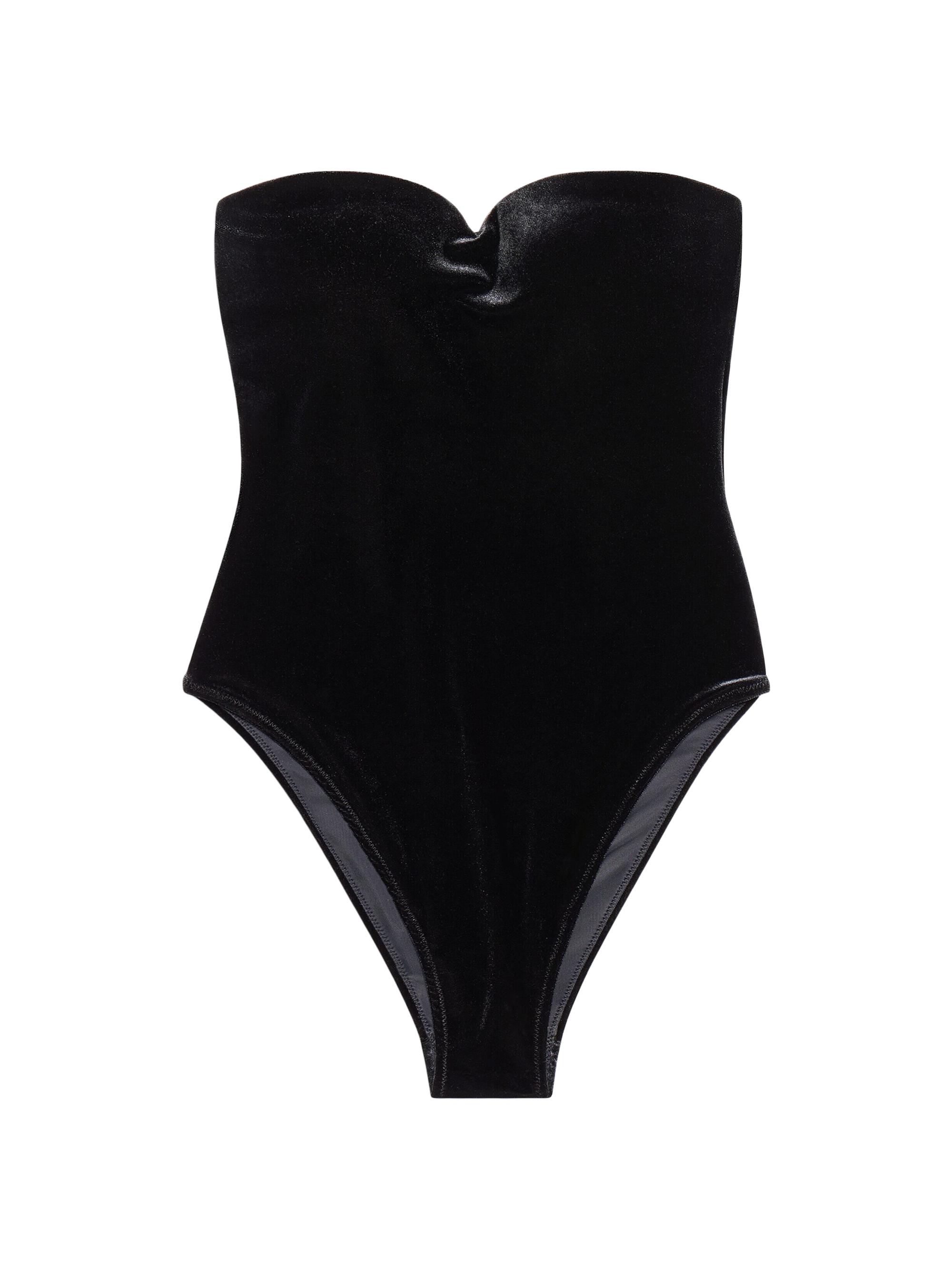 Balenciaga Women's Sweetheart Neck Swimsuit - Black