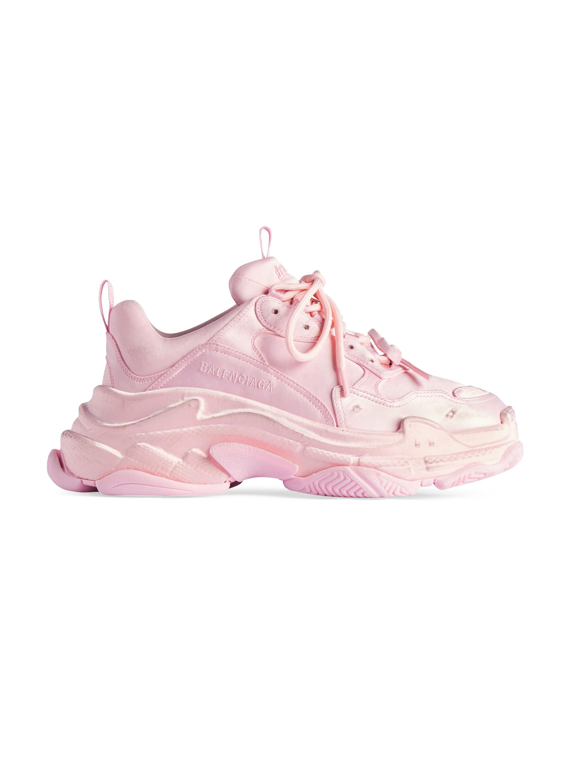 Balenciaga Women's Triple S Satin Sneakers - Petal Pink