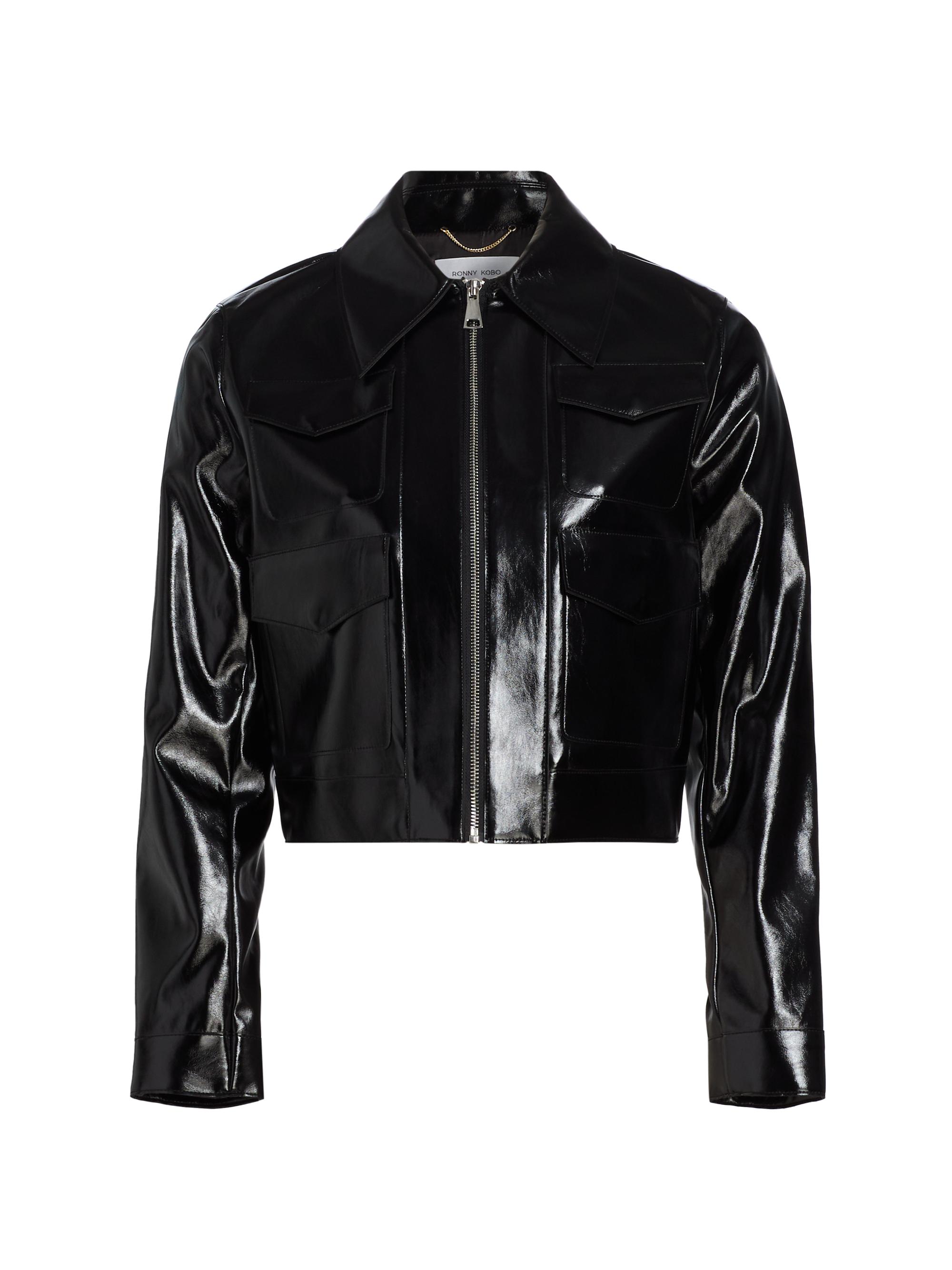 Ronny Kobo Lilou Croc-Embossed Faux Leather Jacket | Saks Fifth Avenue