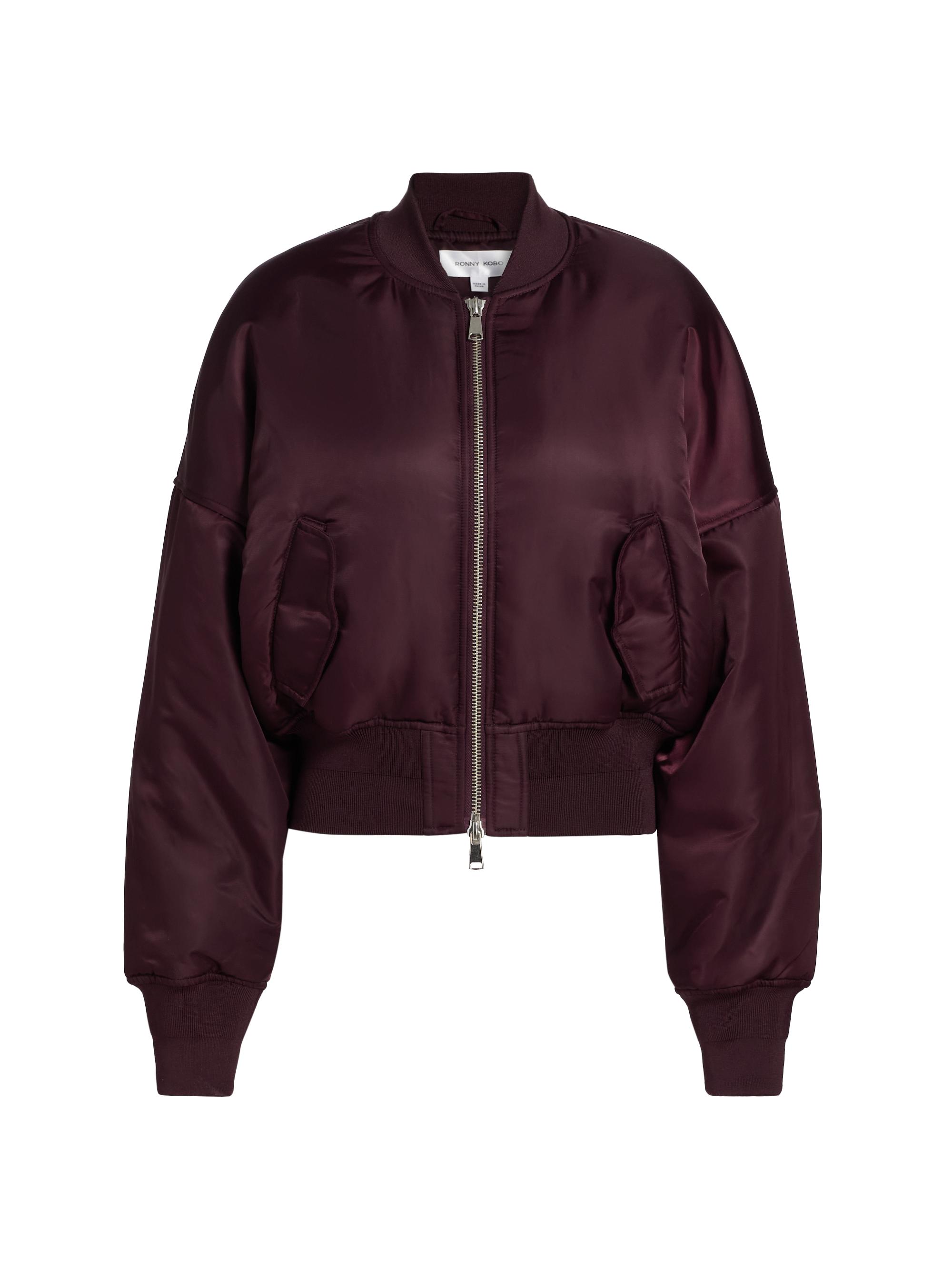Ronny Kobo Women's Elodie Bomber Jacket - Cabernet