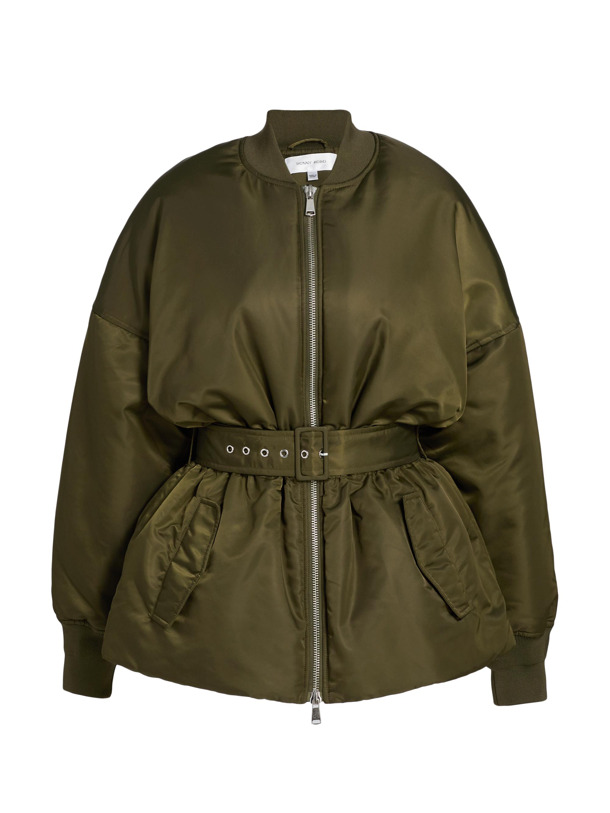 Ronny Kobo Women's Norell Belted Bomber Jacket - Surplus Green
