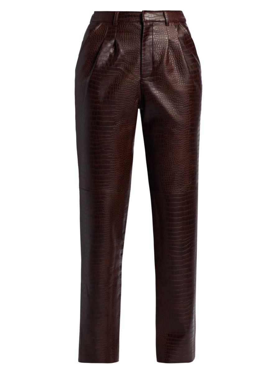 Ronny Kobo Viviane Croc-Embossed Faux-Leather Pants | Saks Fifth