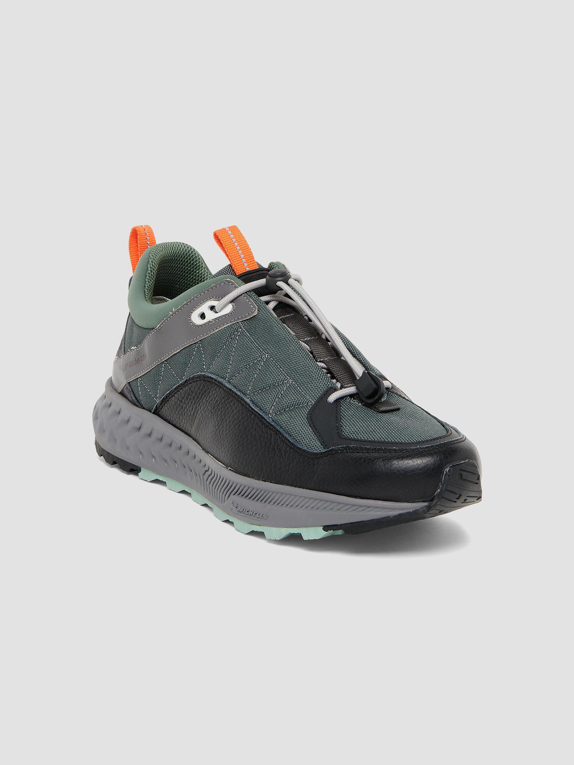 Pollini Men's Drawcord Low-Top Sneakers - Grey Black | Thumbnail 2