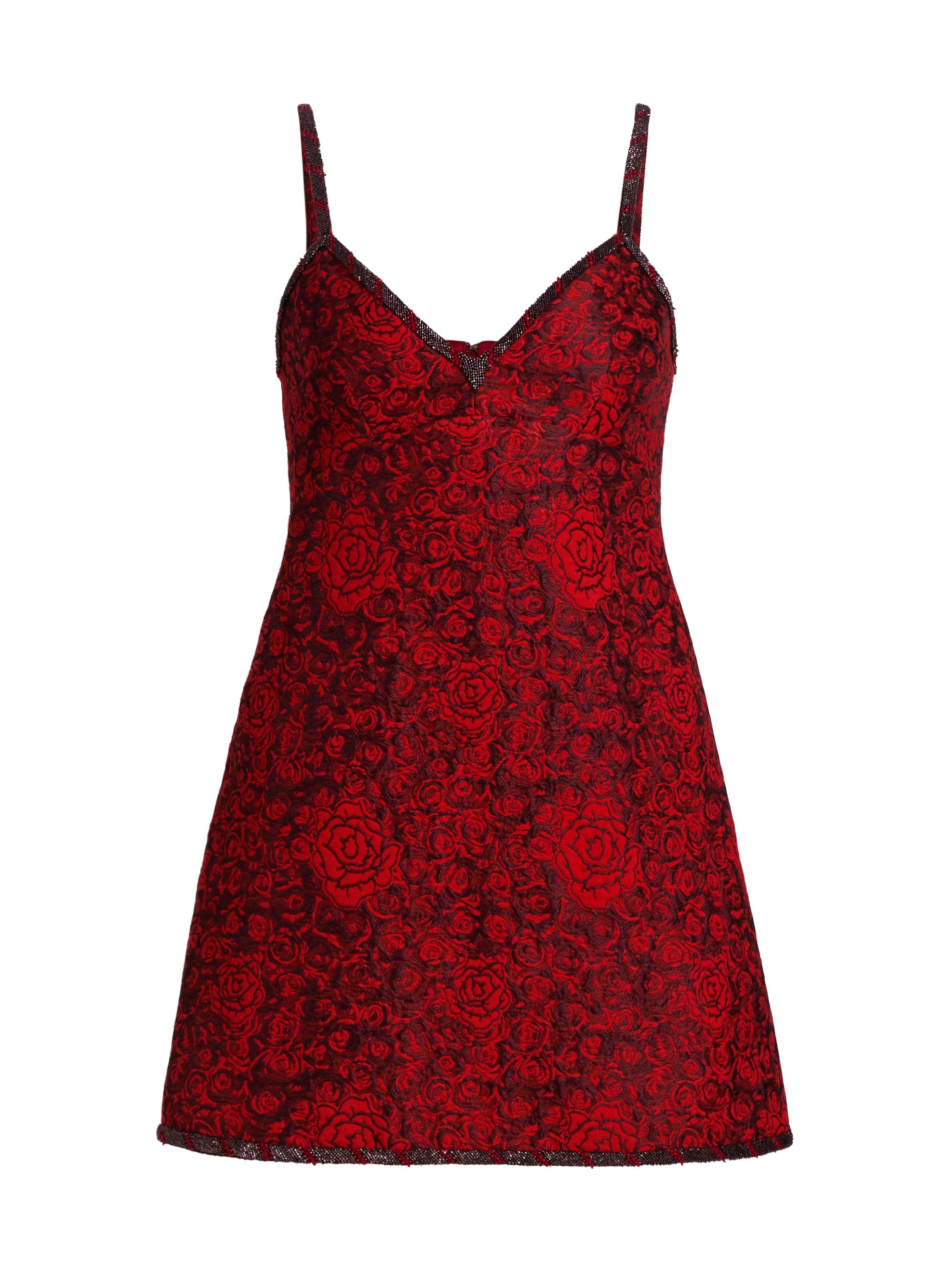 Saloni Women's Boa-B Floral Sleeveless Brocade Minidress - Scarlet Rose