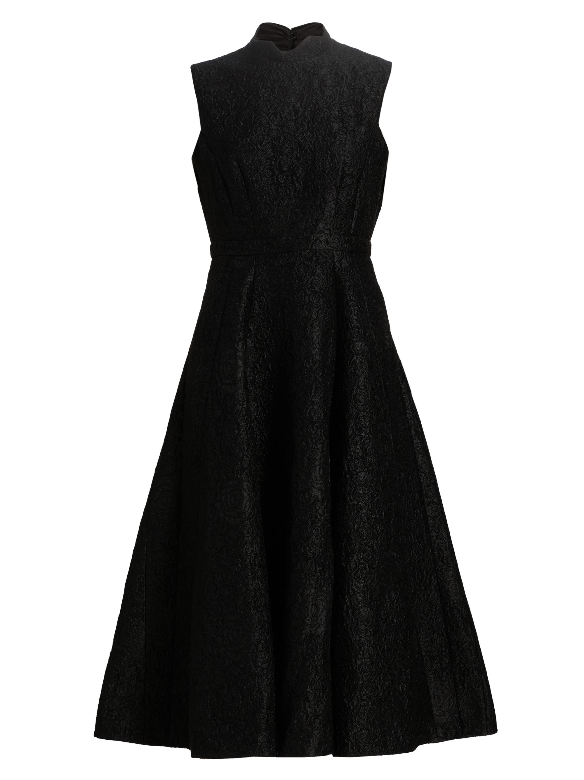 Saloni Women's Floral Brocade Sleeveless Midi-Dress - Noir Rose