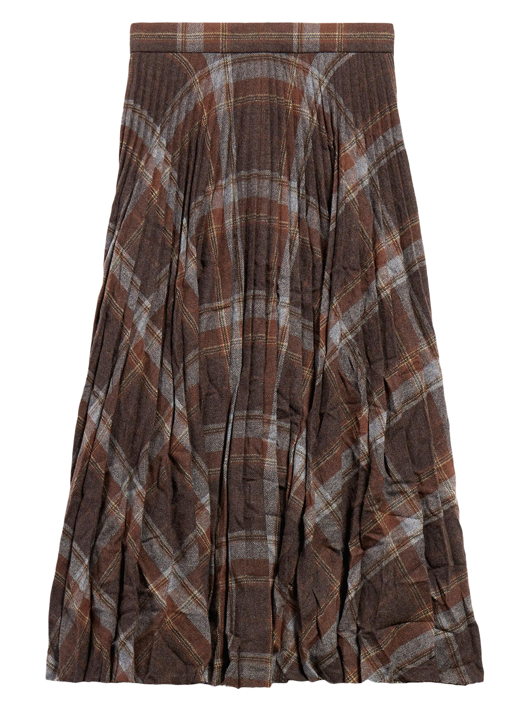 Balenciaga Women's Creased Pleated Skirt - Brown