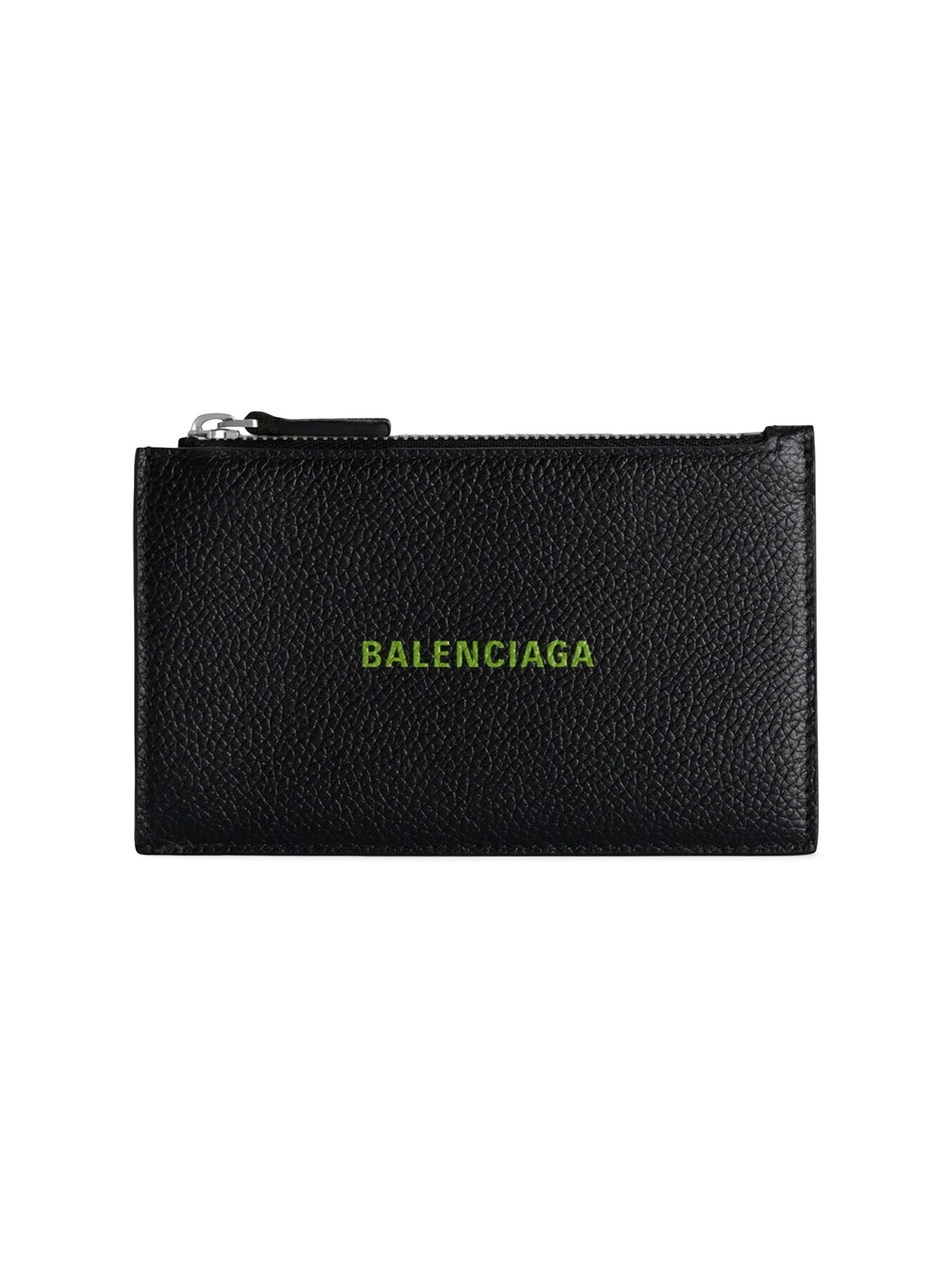 Balenciaga Men's Cash Long Coin and Card Holder - Black