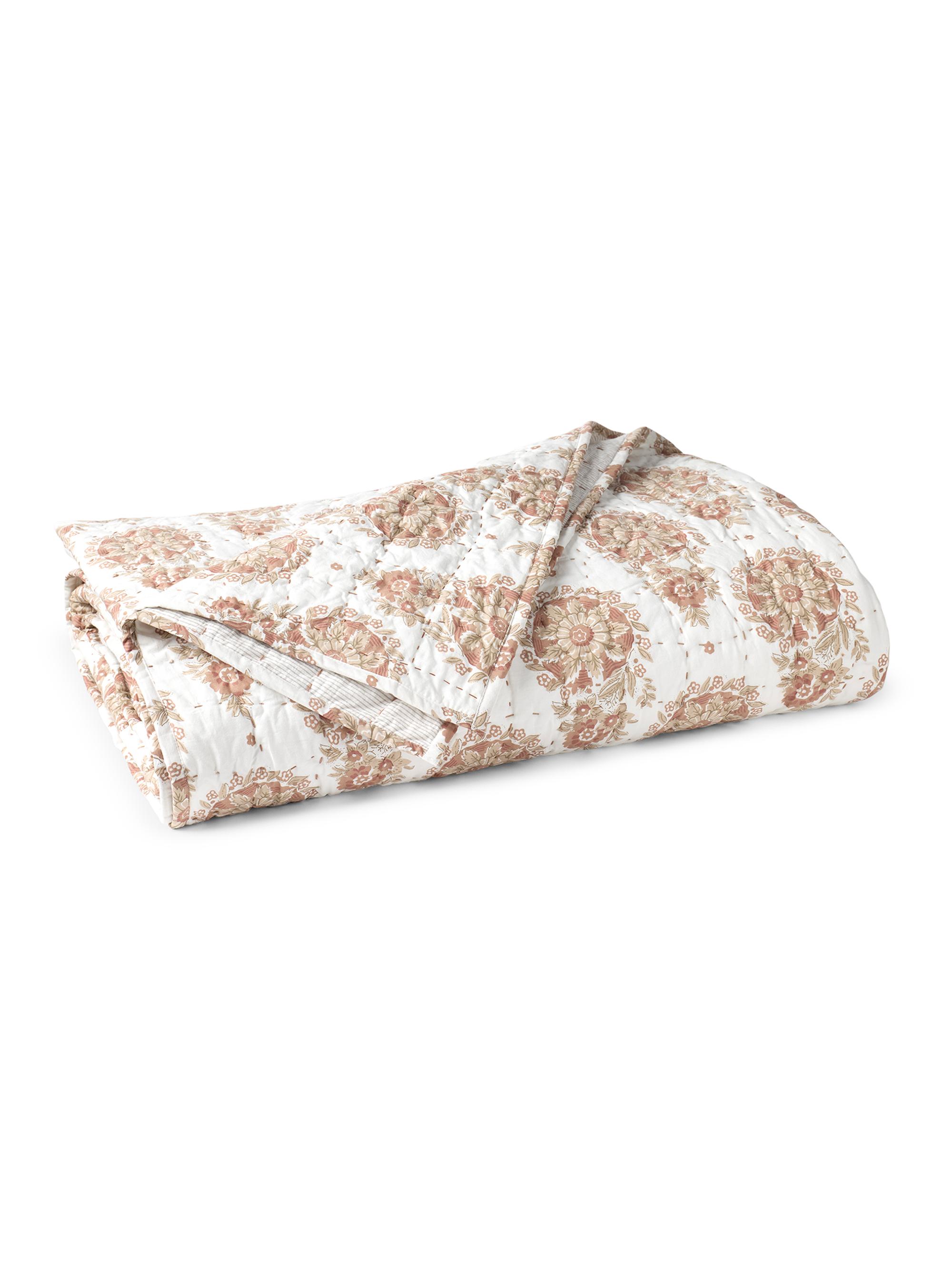 Coyuchi Flores Handstitched Organic Quilt - Tidal Twin