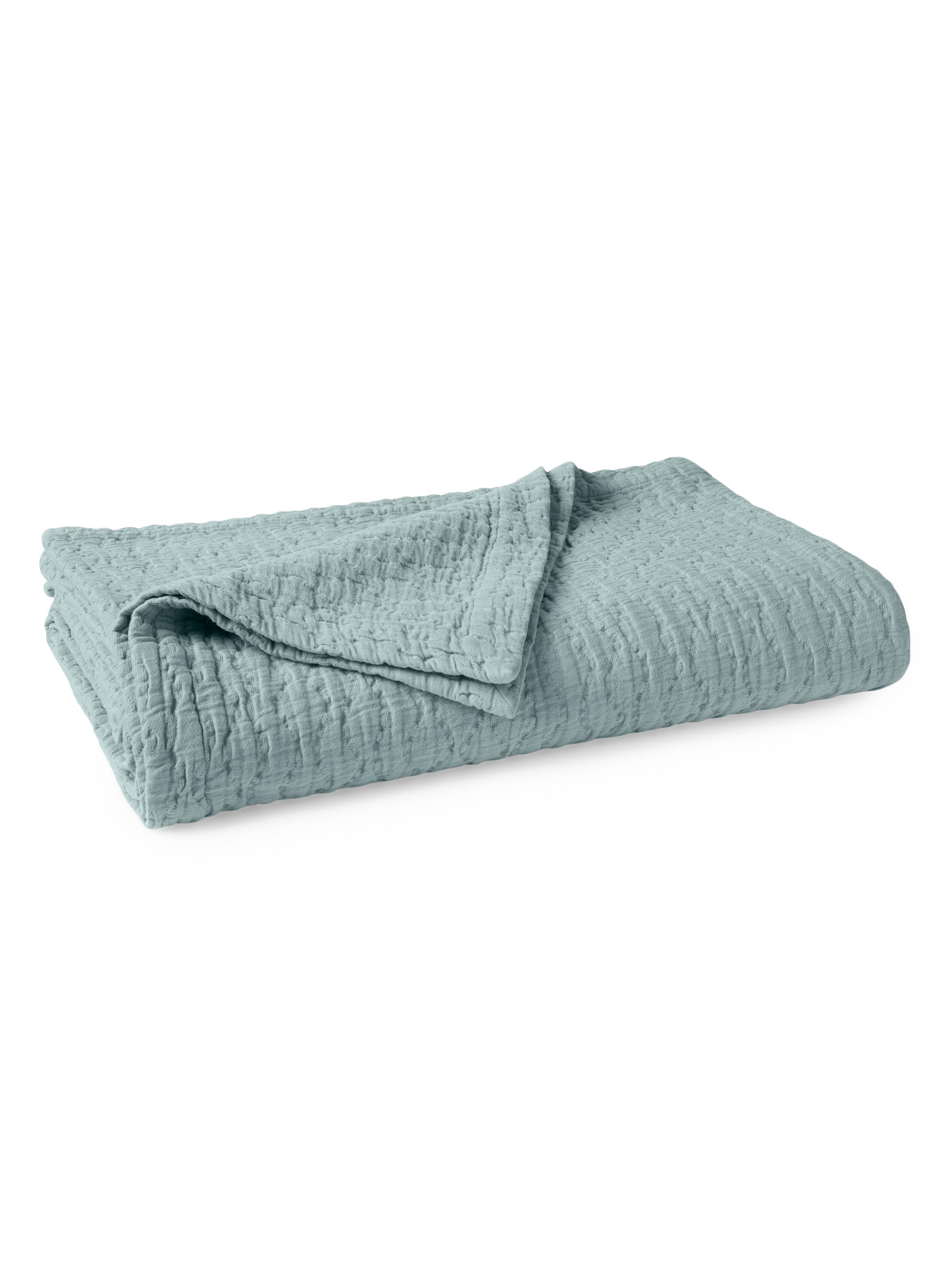 Coyuchi Pescadero Matelasse Organic Blanket - Tidal King