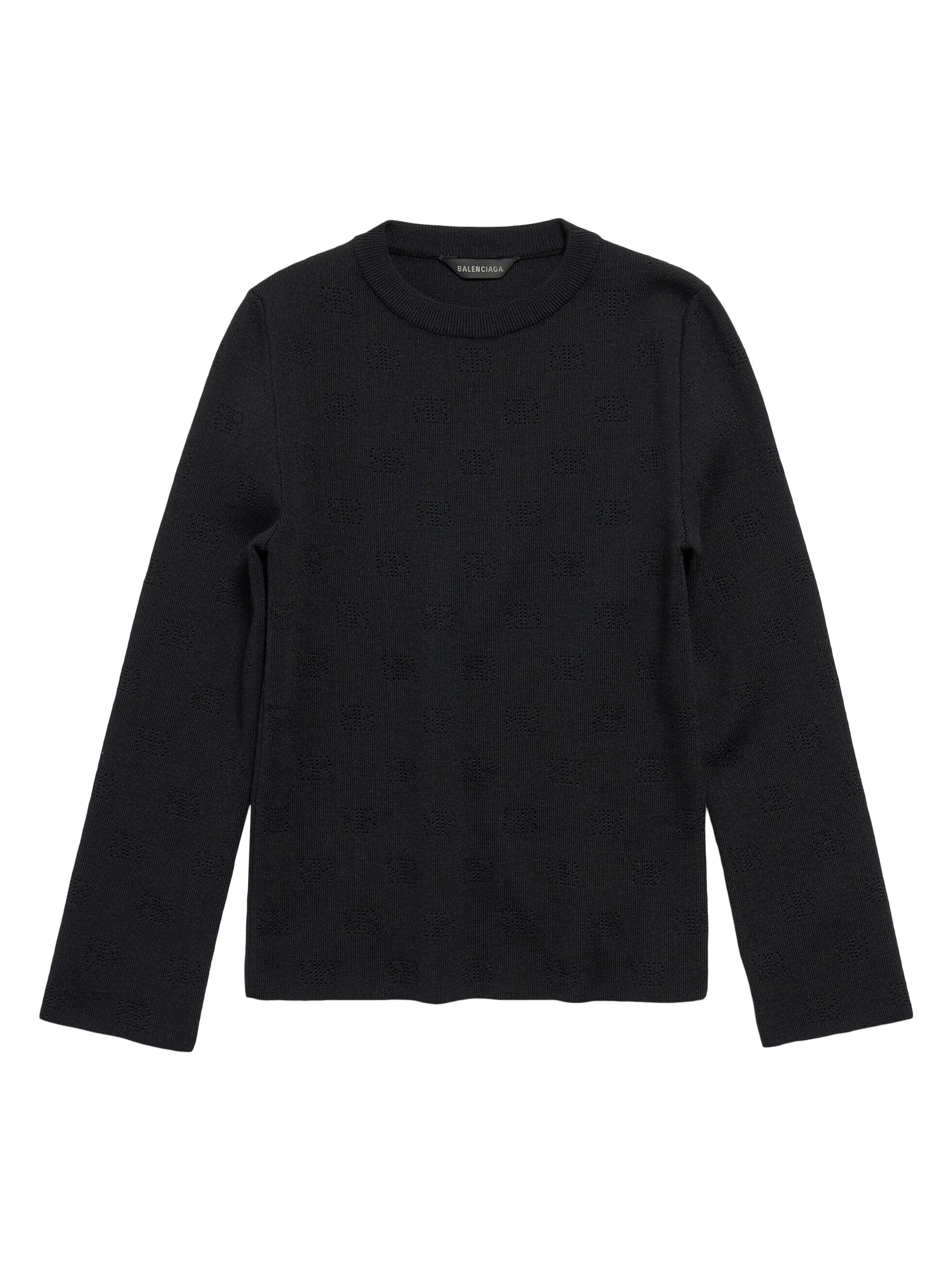 Balenciaga Women's BB Allover Cropped Sweater - Black