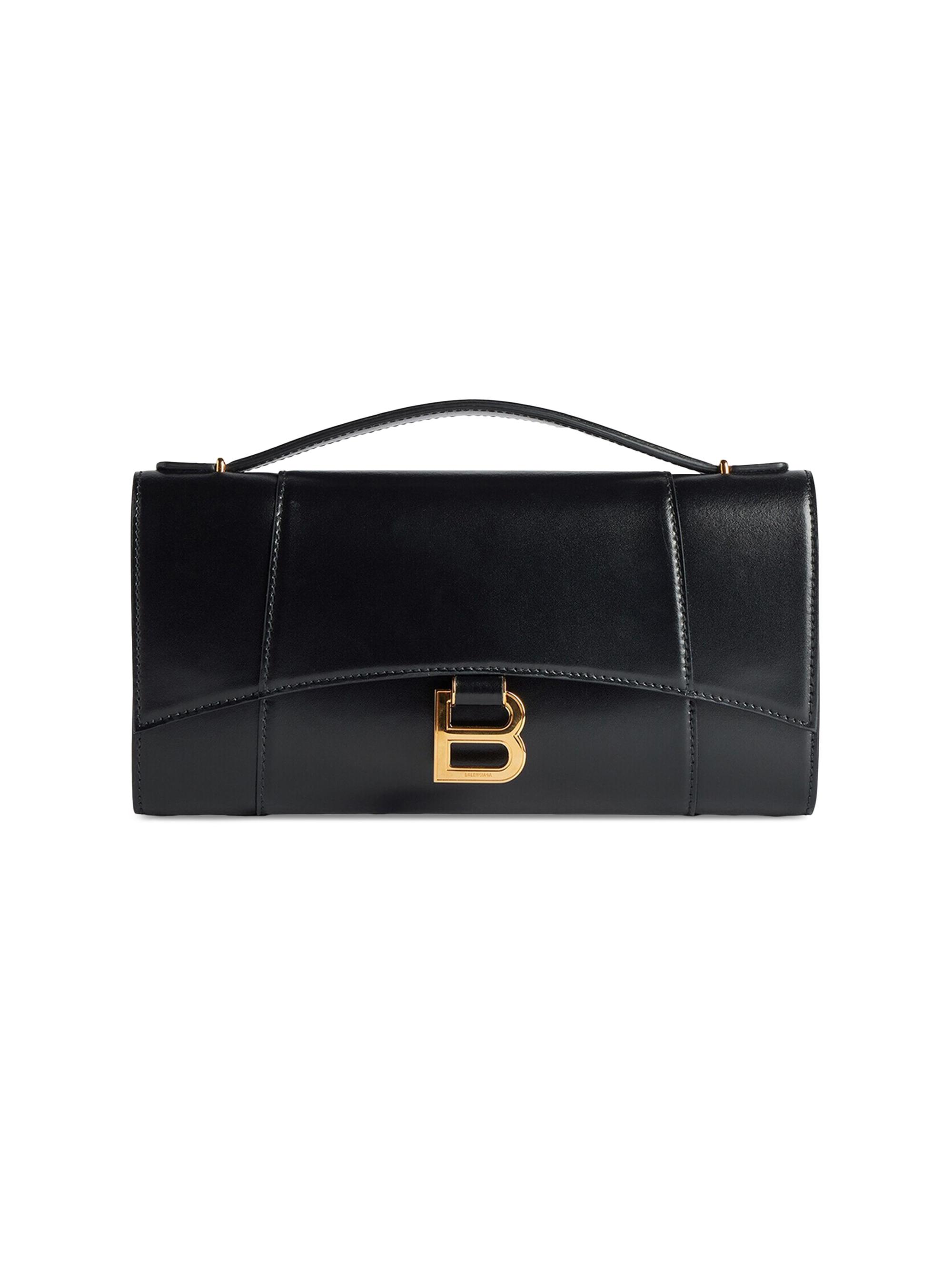 Balenciaga Women's Hourglass Pochette with Chain - Black