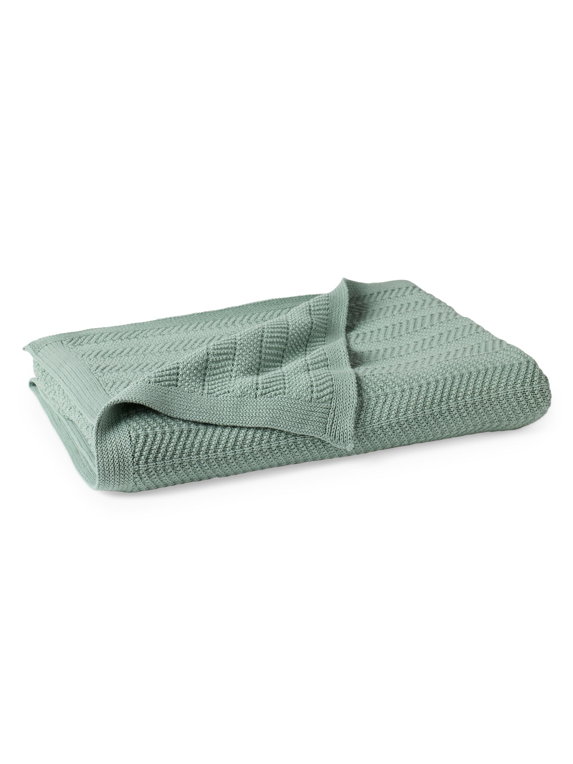 Coyuchi Hermosa Organic Knit Throw - Seafoam