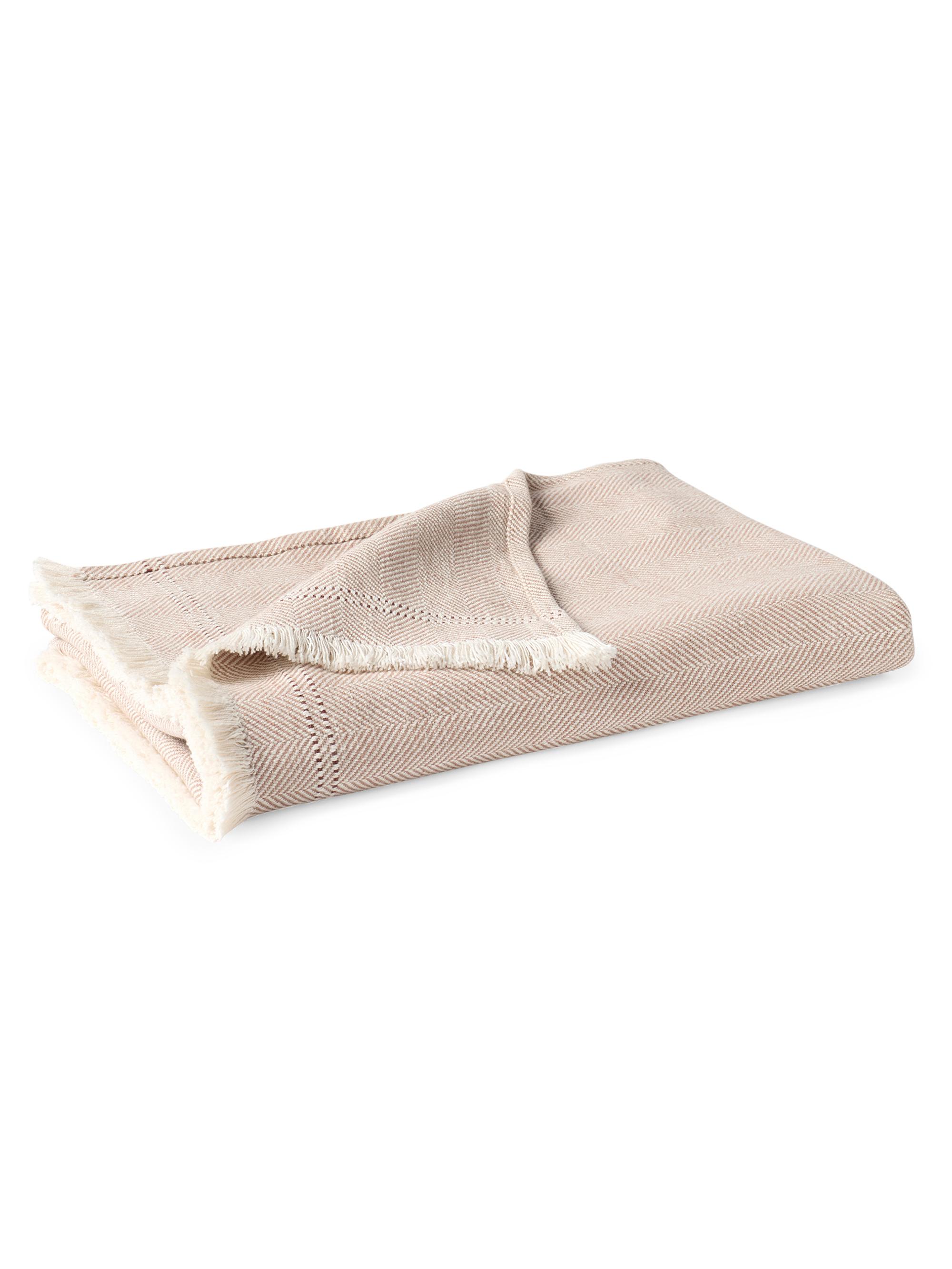 Coyuchi Canyon Organic Throw - Praline Herringbone