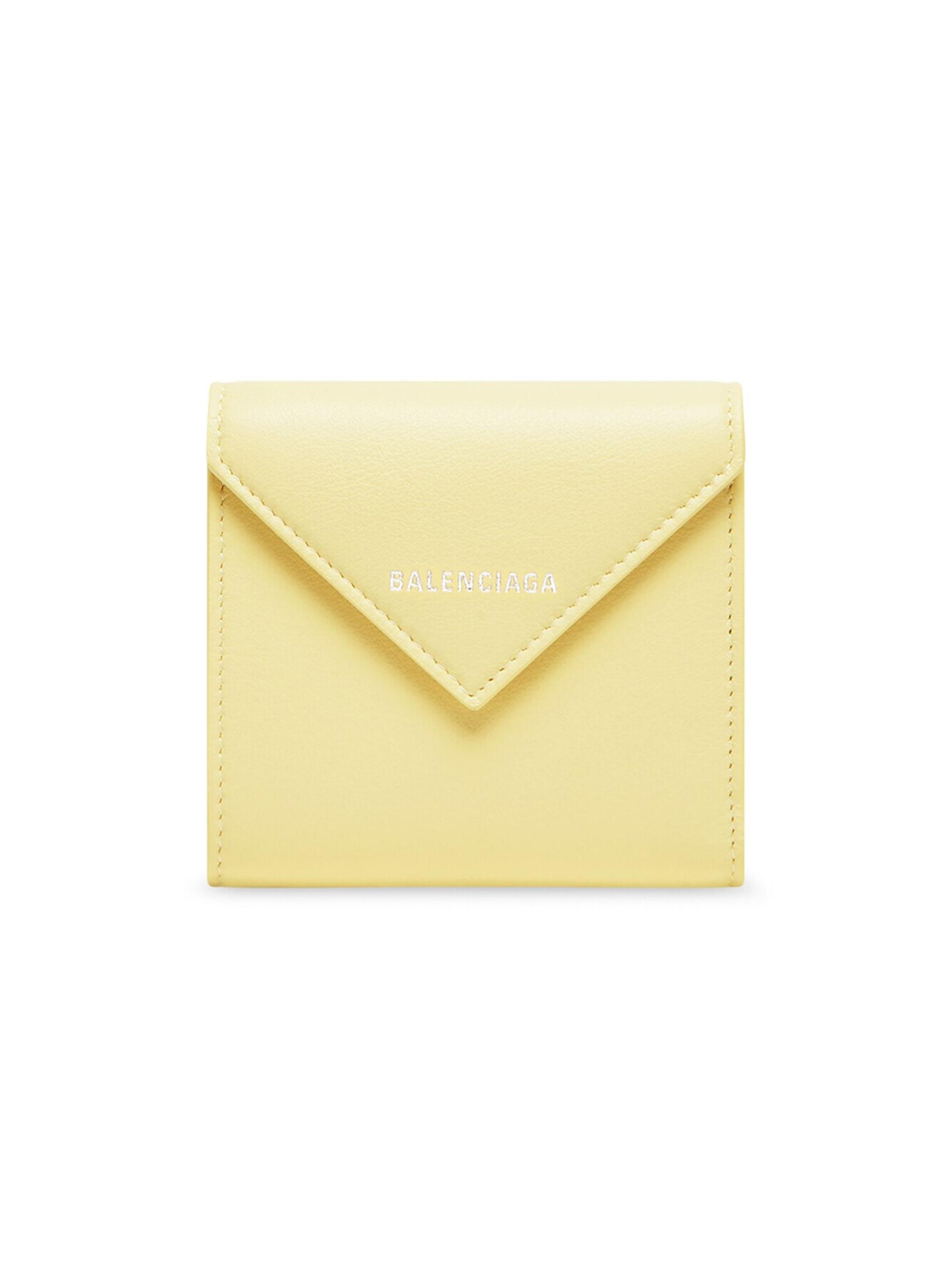 Balenciaga Women's Papier Flap Coin and Card Holder - Yellow