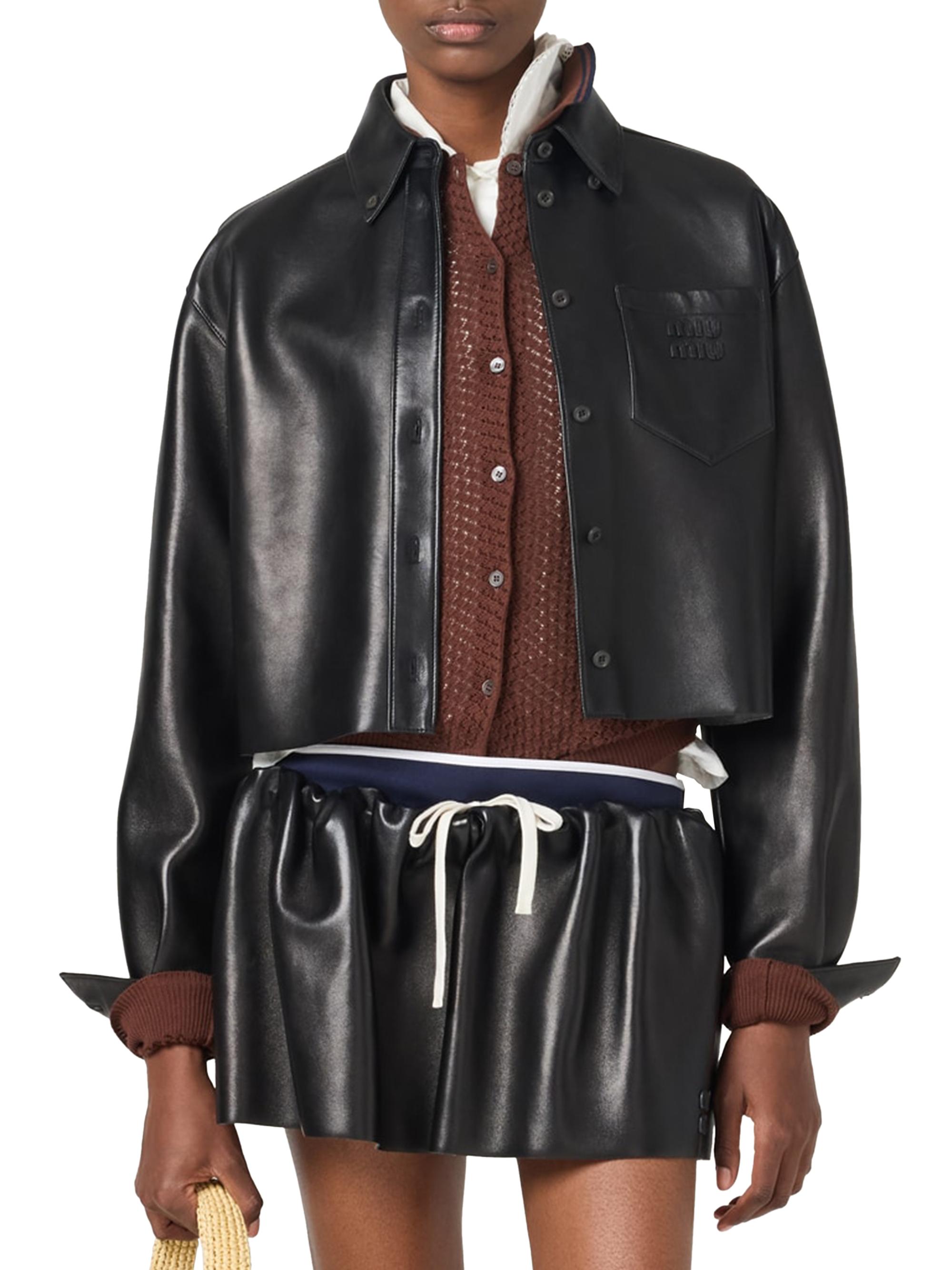 Miu Miu Plongé Nappa Leather Shirt | Saks Fifth Avenue