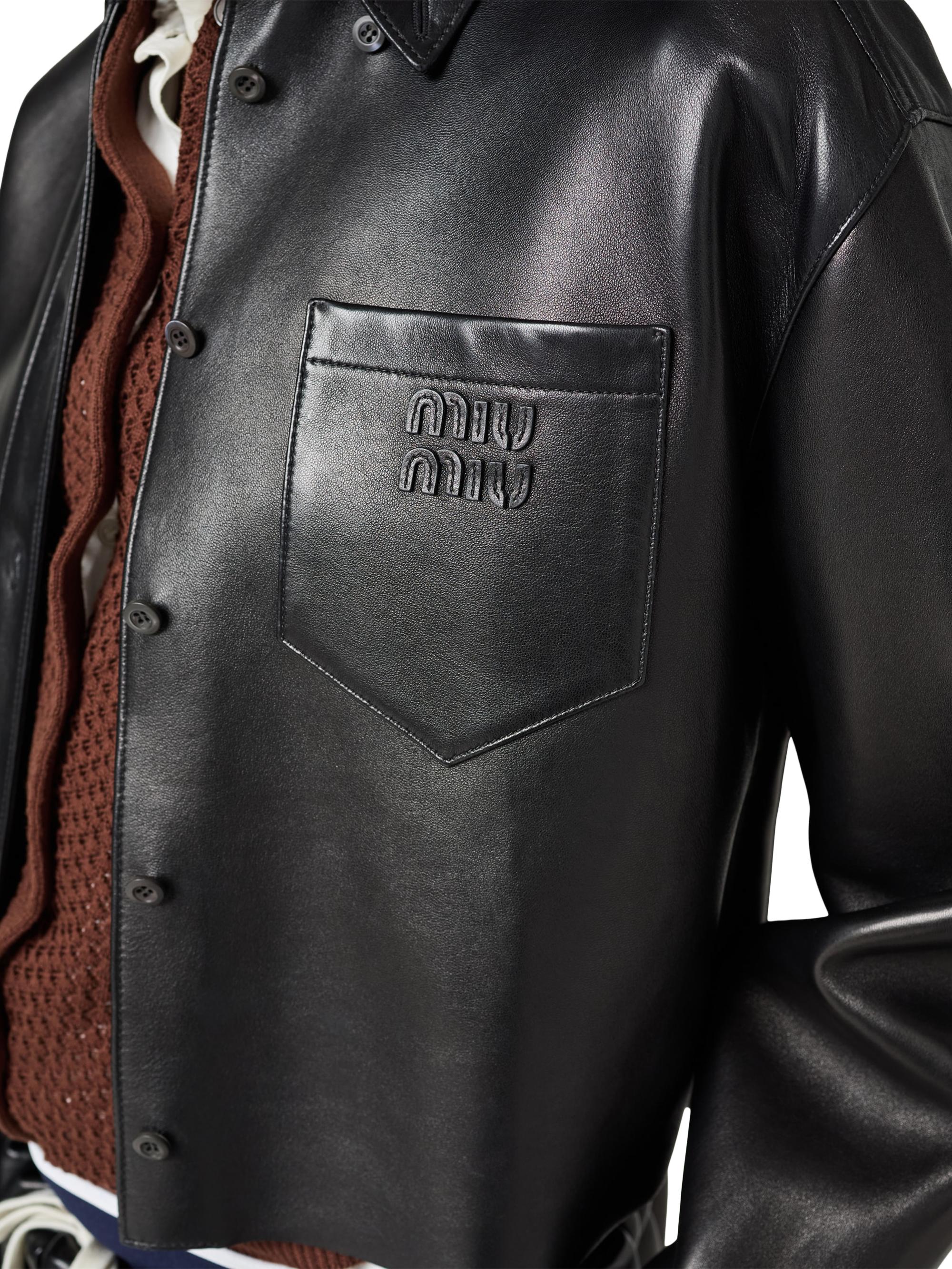 Miu Miu Plongé Nappa Leather Shirt | Saks Fifth Avenue