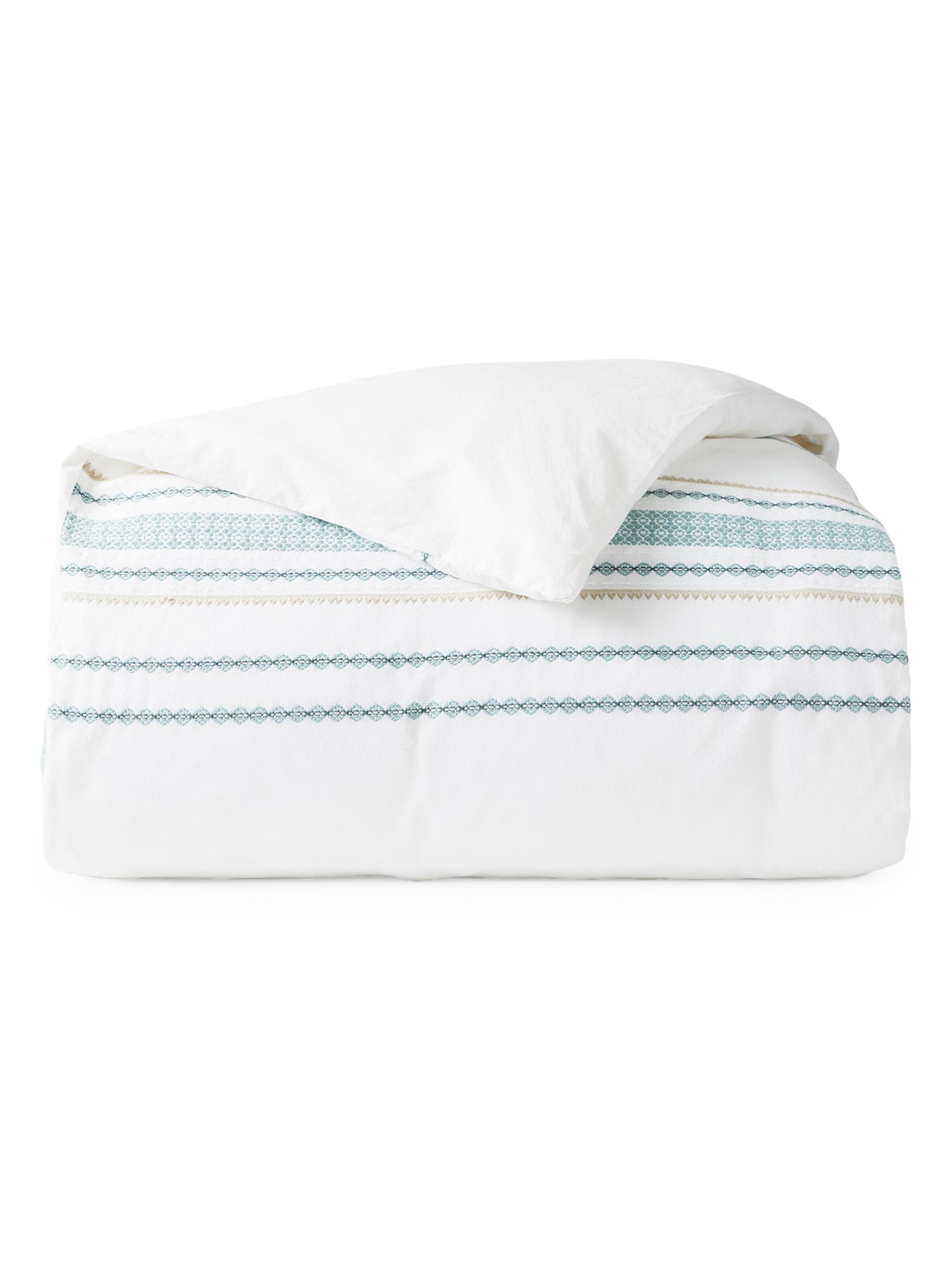Coyuchi Cabrillo Organic Duvet Cover - Tidal Alpine White King
