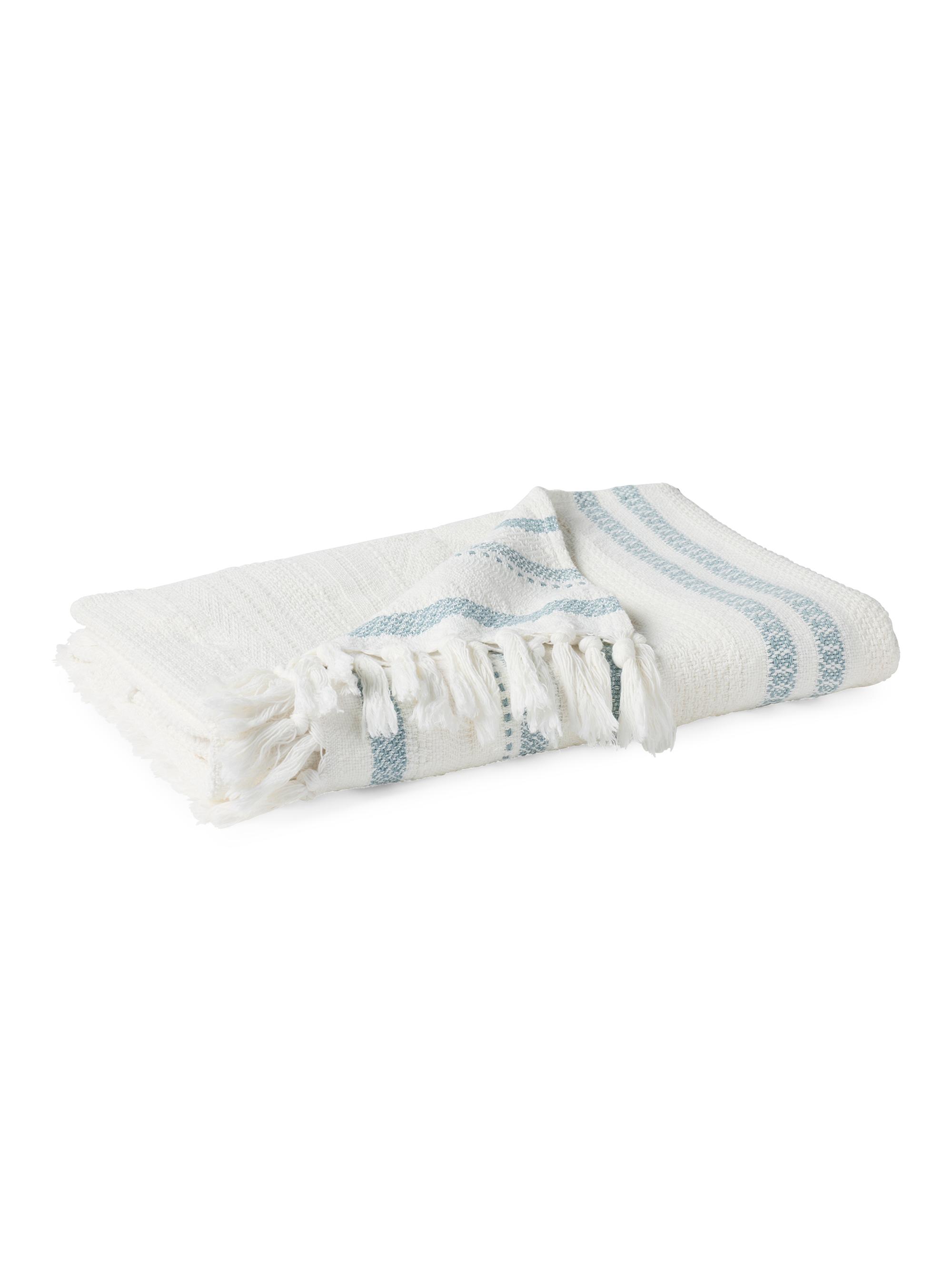 Coyuchi Bonita Organic Throw - Pacific Blue Soft White