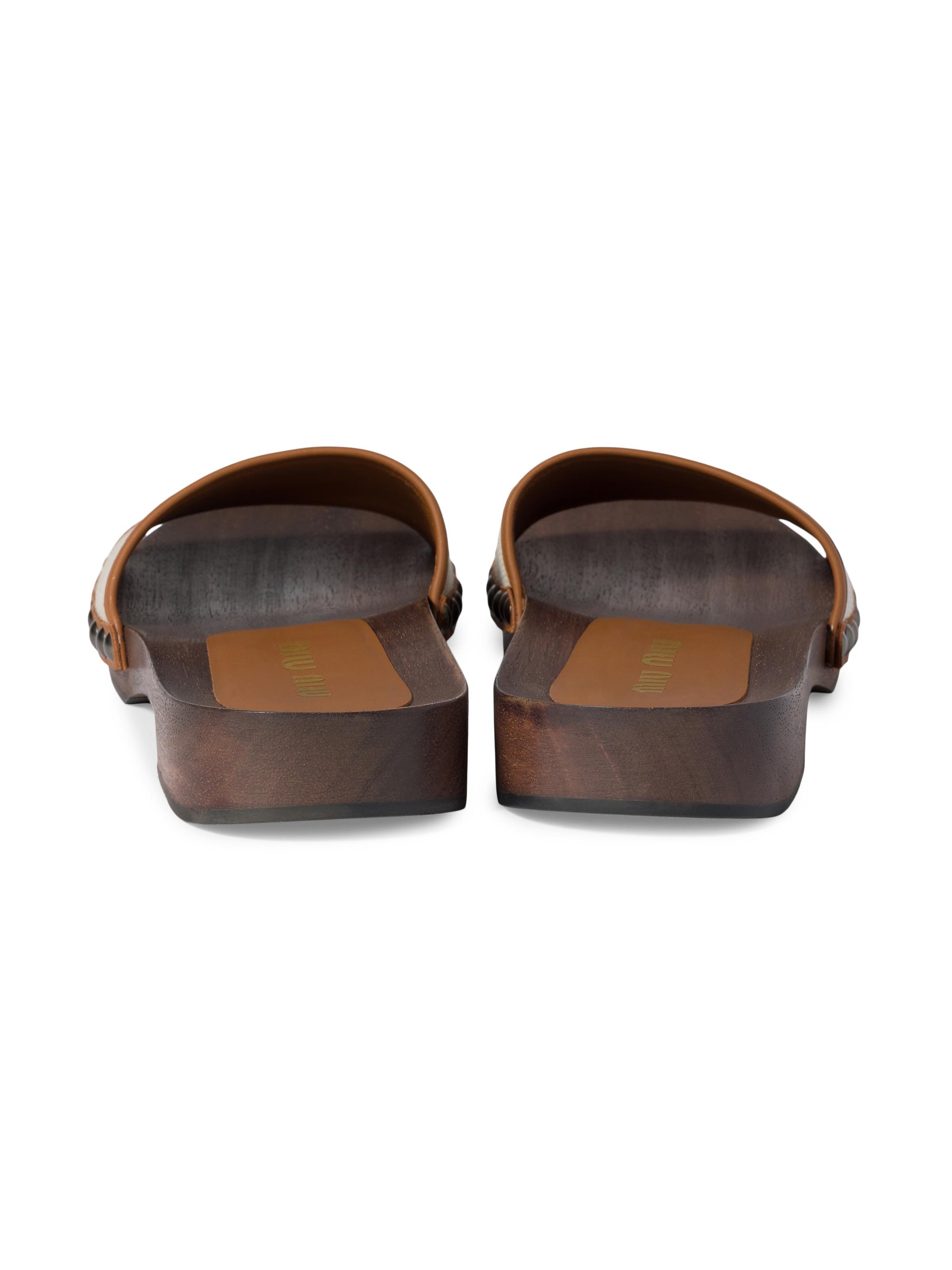 Miu Miu Canvas and Leather Clogs | Saks Fifth Avenue