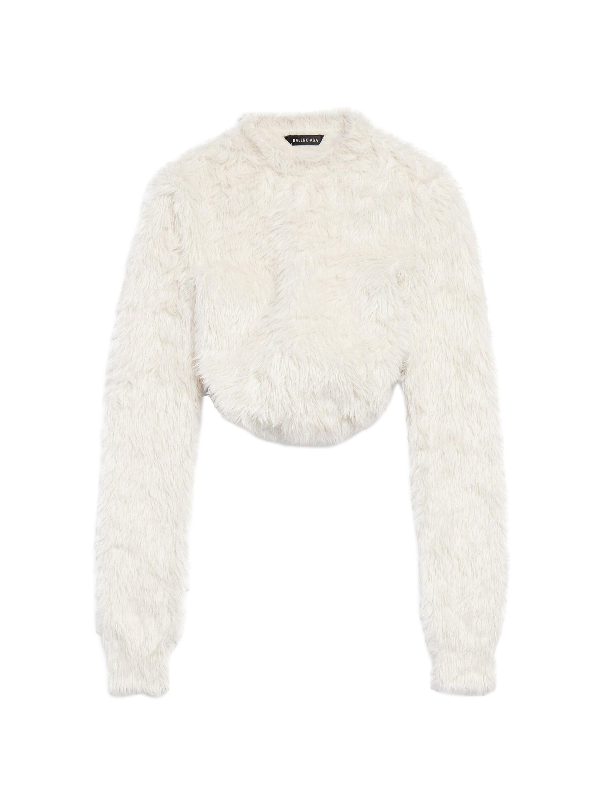 Balenciaga Women's Knotted Shrunk Sweater - Light Beige