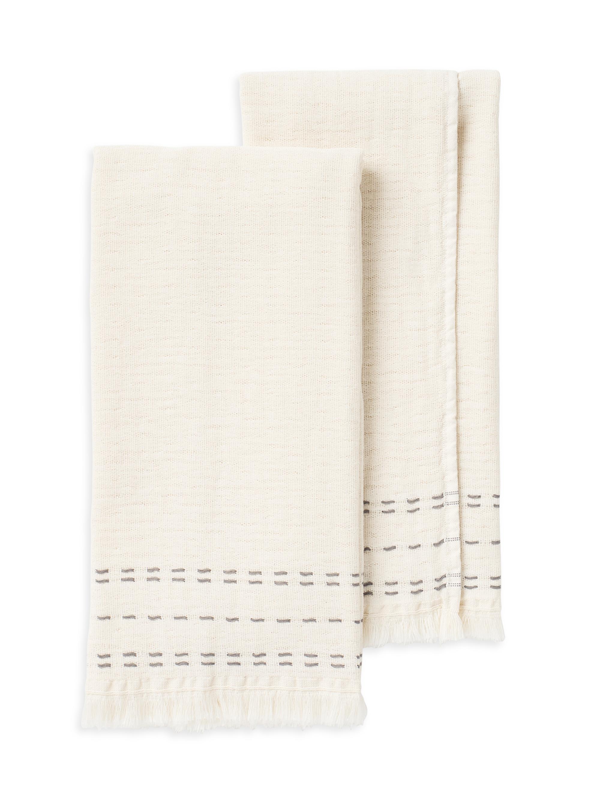Coyuchi Alder Organic Hand Towel Set of 2 - Undyed Garnet