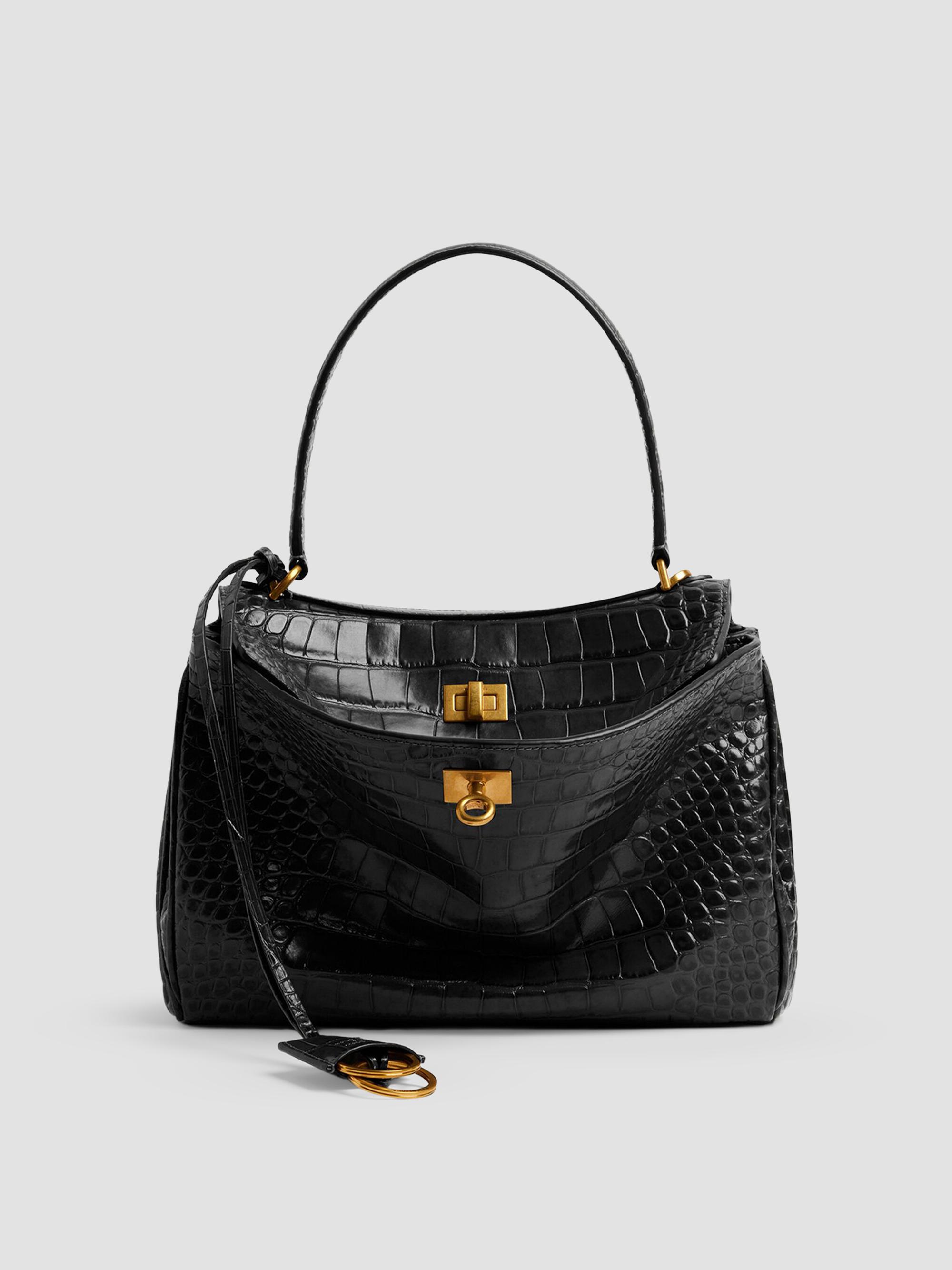 Balenciaga Rodeo Small Crocodile Embossed Shoulder Bag | Saks