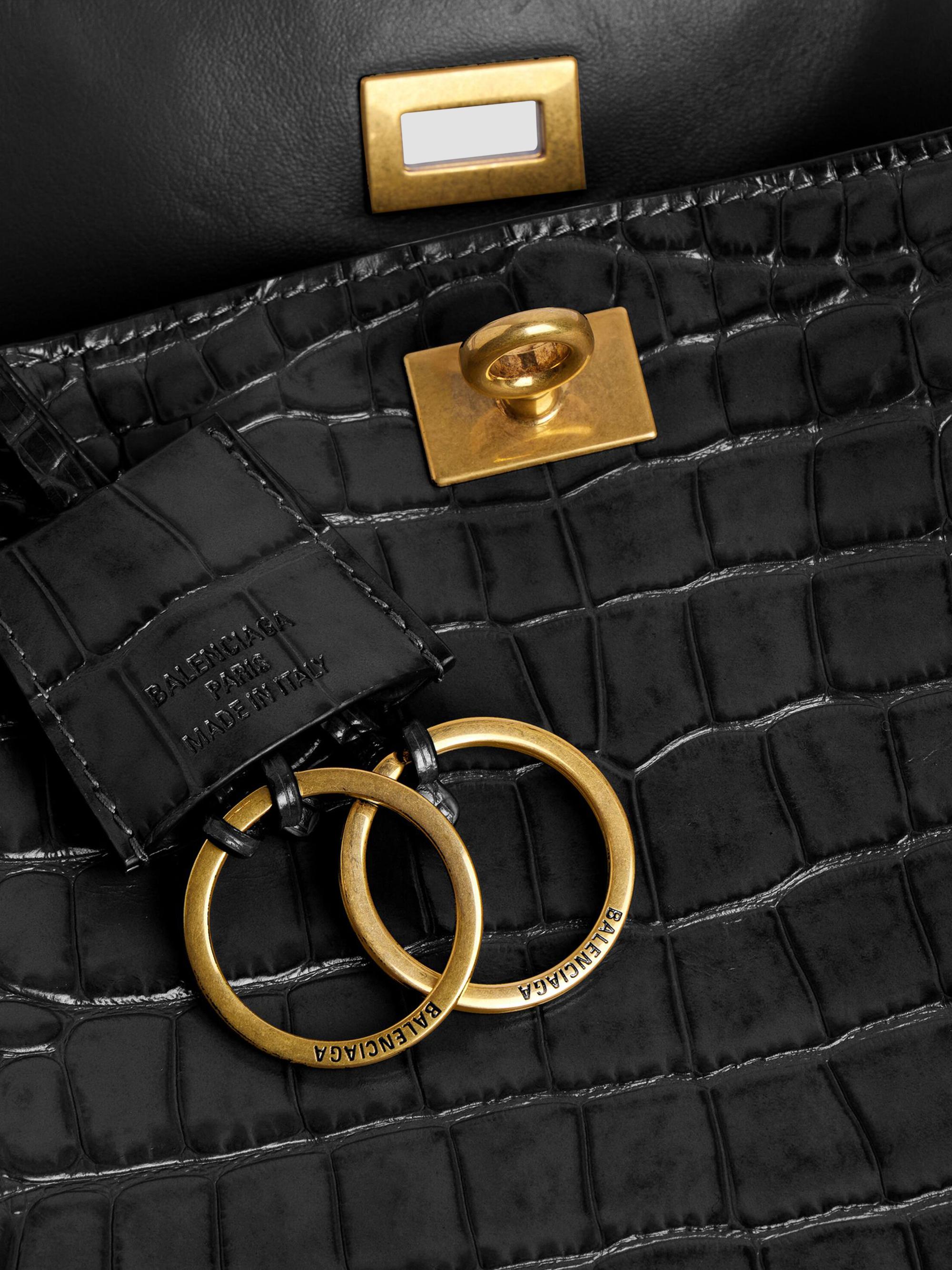 Balenciaga Rodeo Small Crocodile Embossed Shoulder Bag | Saks