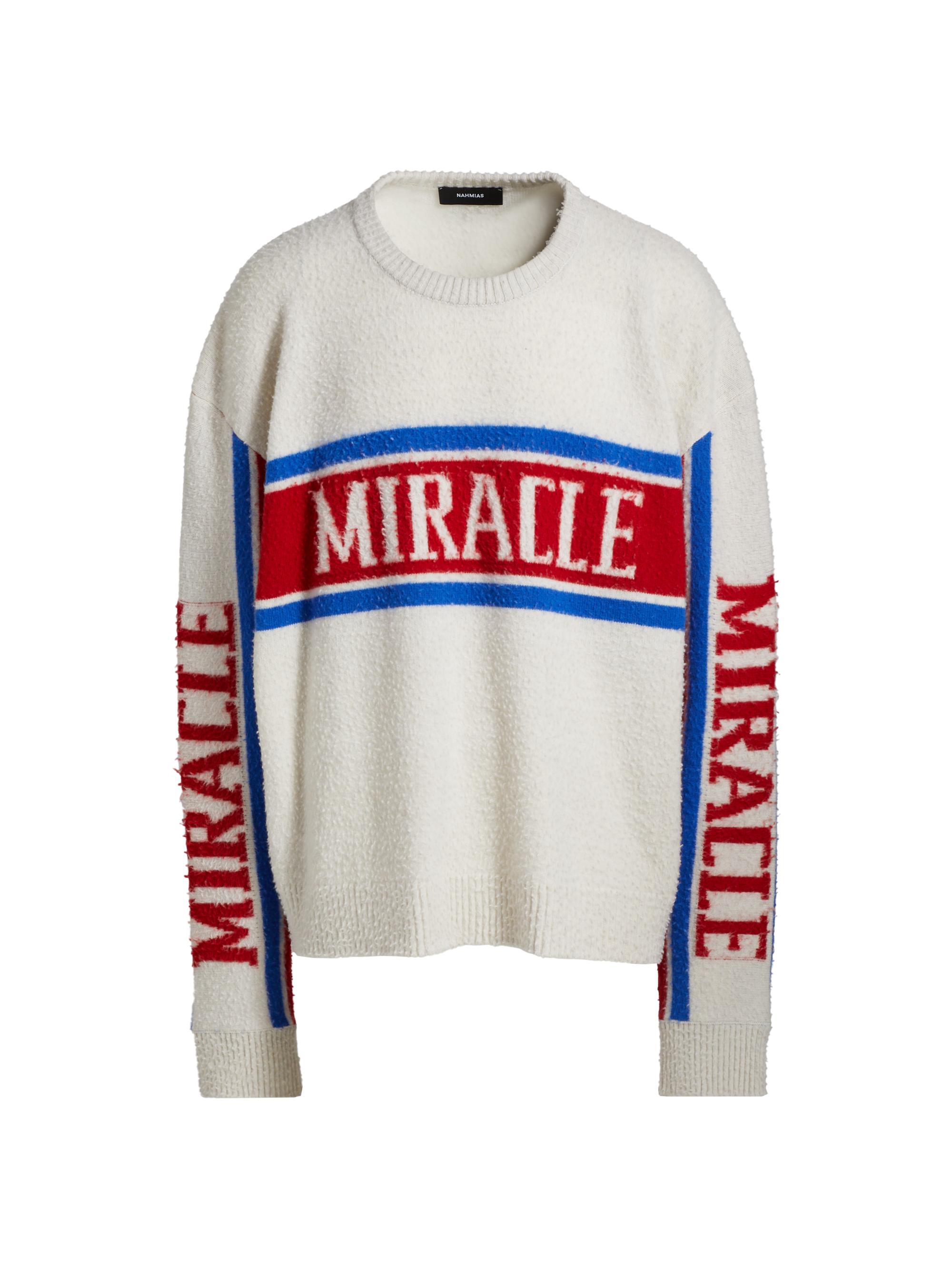 Nahmias Men's Miracle Oversized Wool Crewneck Sweater - White