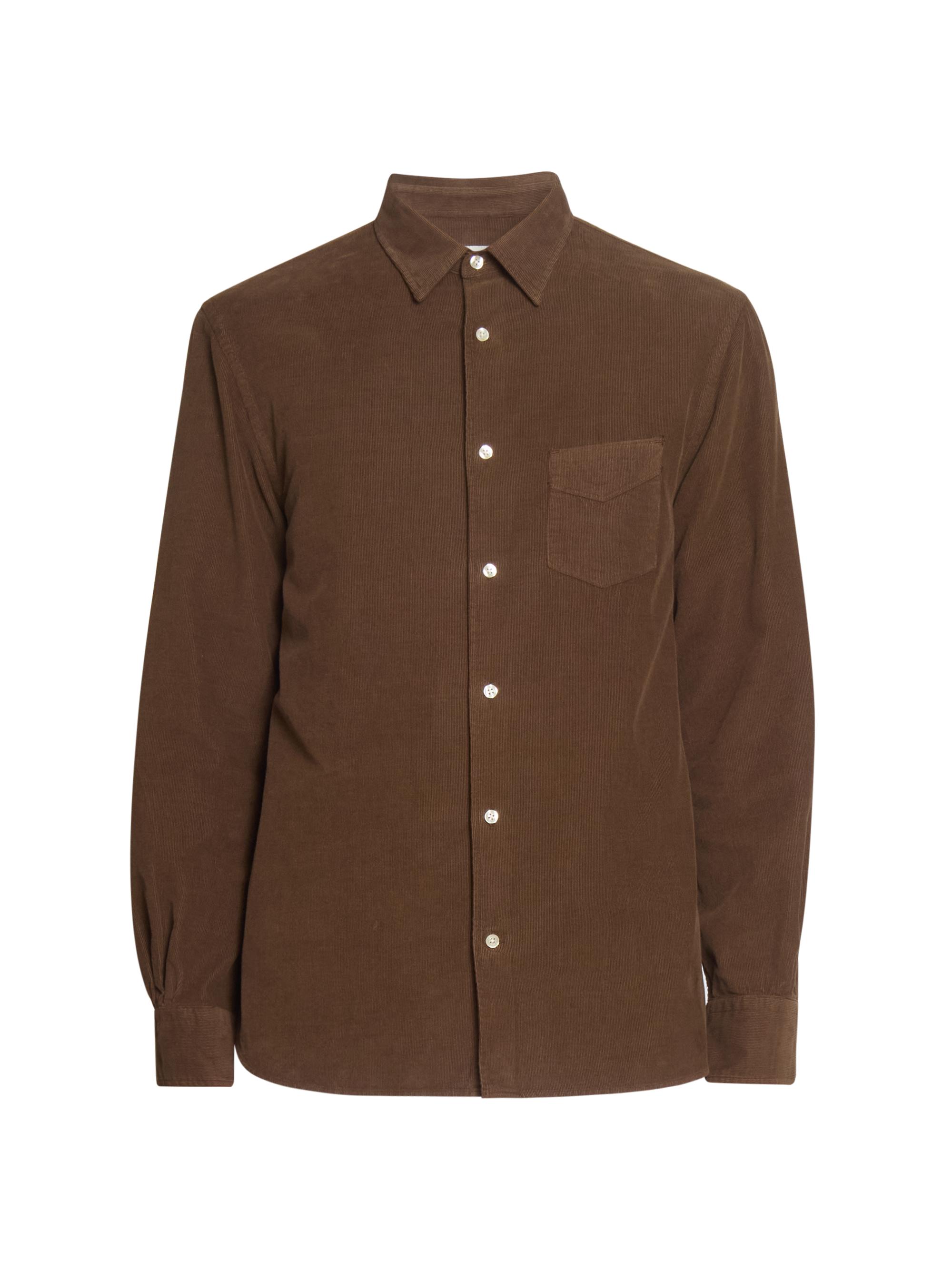 Officine Générale Men's Benoit Corduroy Button-Front Shirt - Iced Coffee