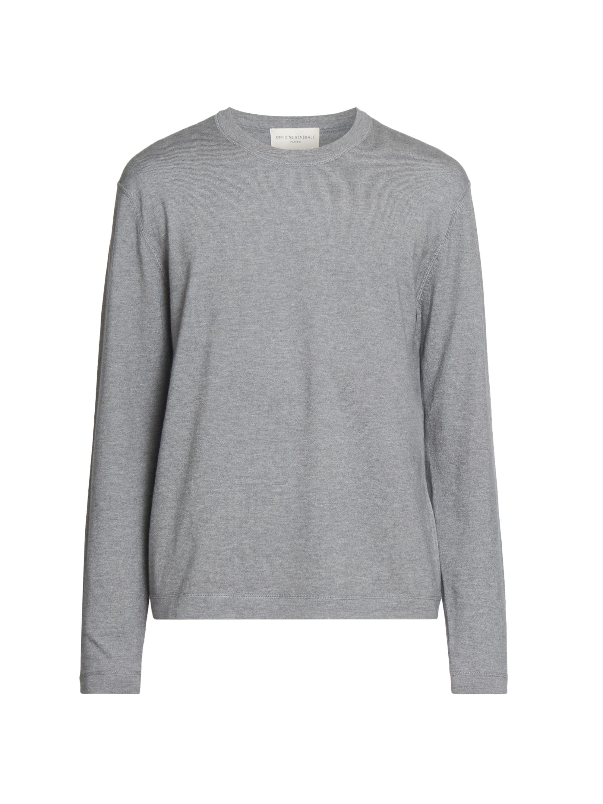 Officine Générale Men's Knitted Crewneck Top Heather Grey
