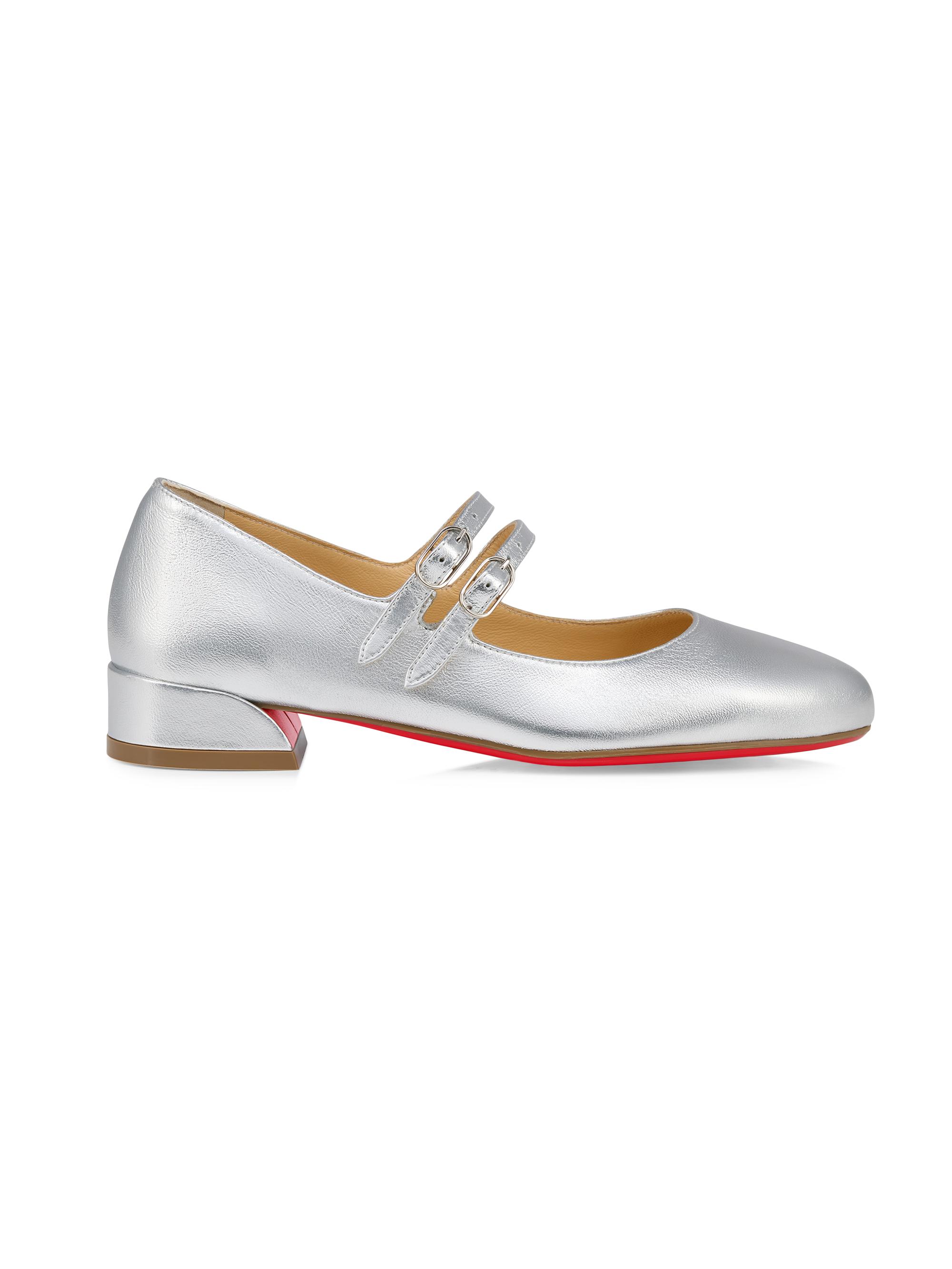 Christian Louboutin Jane Fille Ballet Shoes - Silver 3.5 (Child)