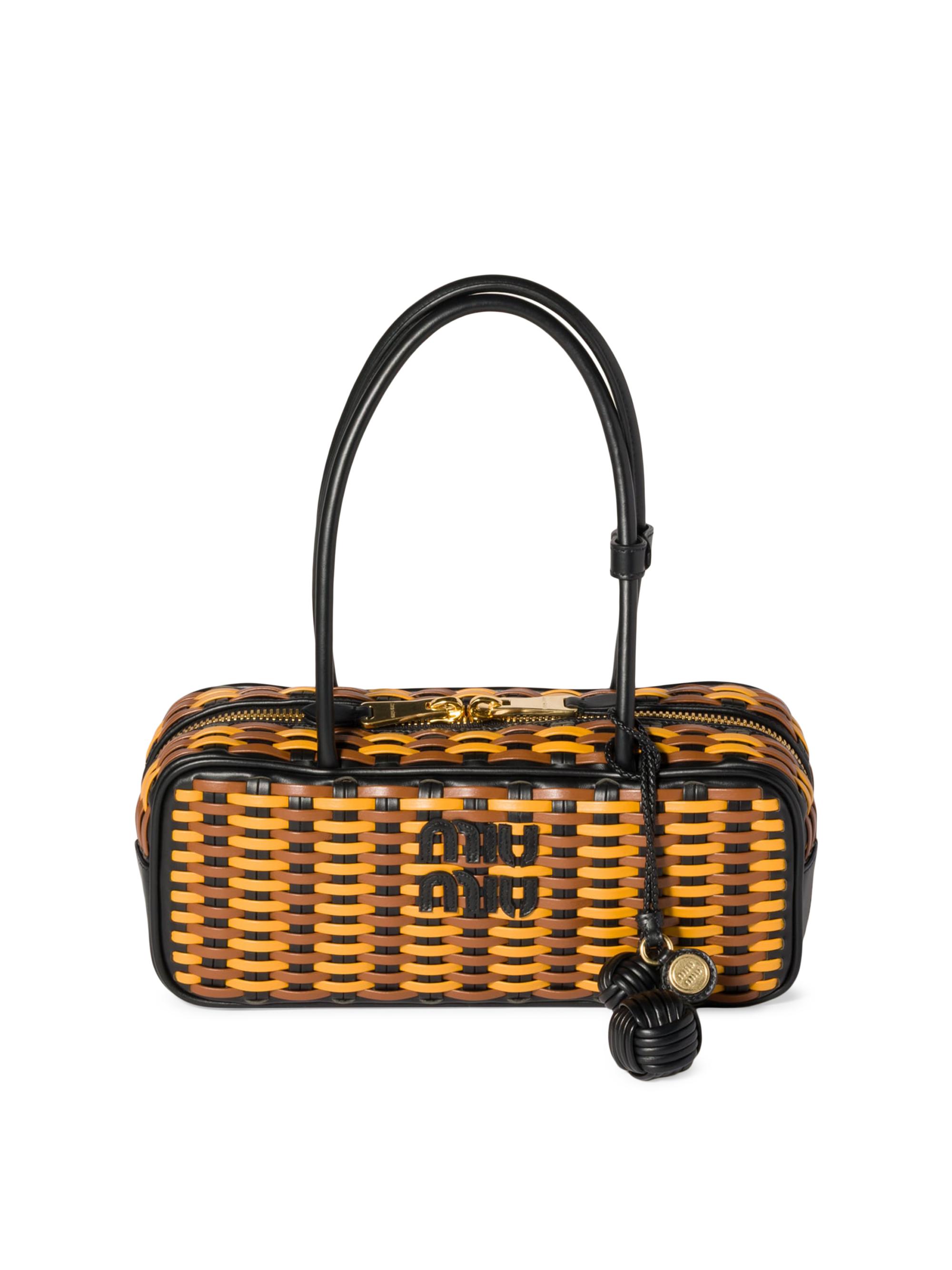 MIU MIU ウーブン バッグ Miu Miu Woven Fabric Top Handle Bag | Saks Fifth Avenue