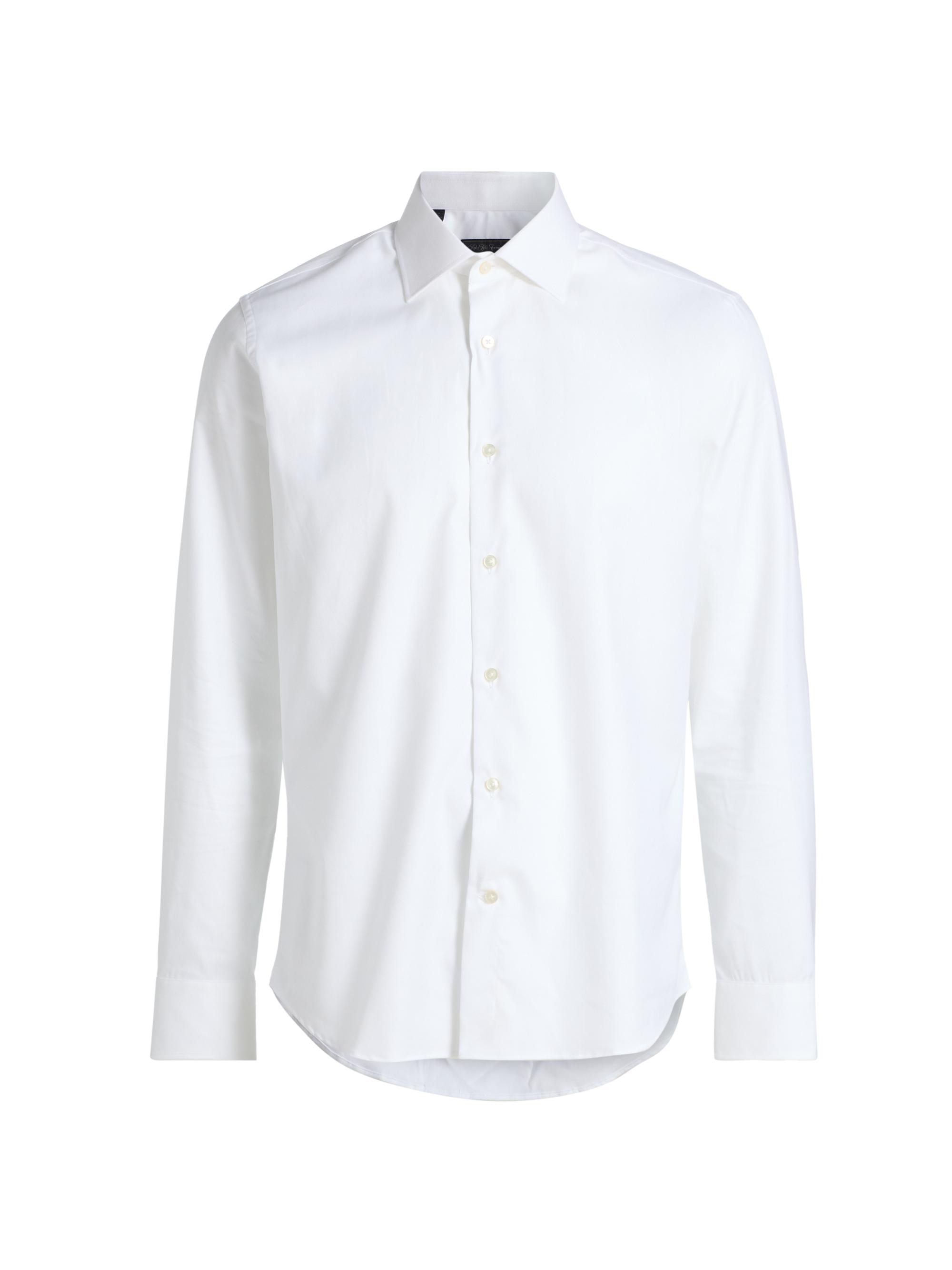 Saks Fifth Avenue Men's COLLECTION Herringbone Cotton Dress Shirt - White