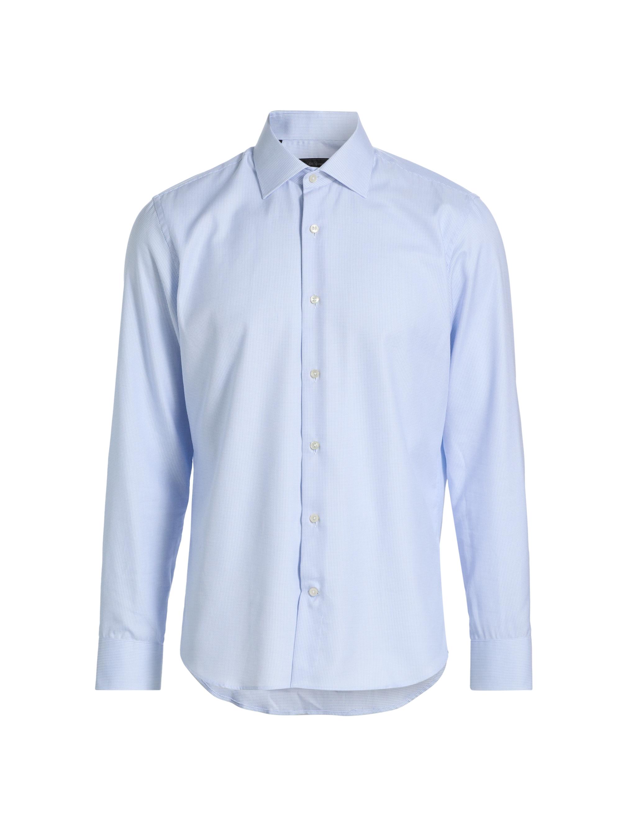 Saks Fifth Avenue Men's COLLECTION Minicheck Dress Shirt - Light Blue